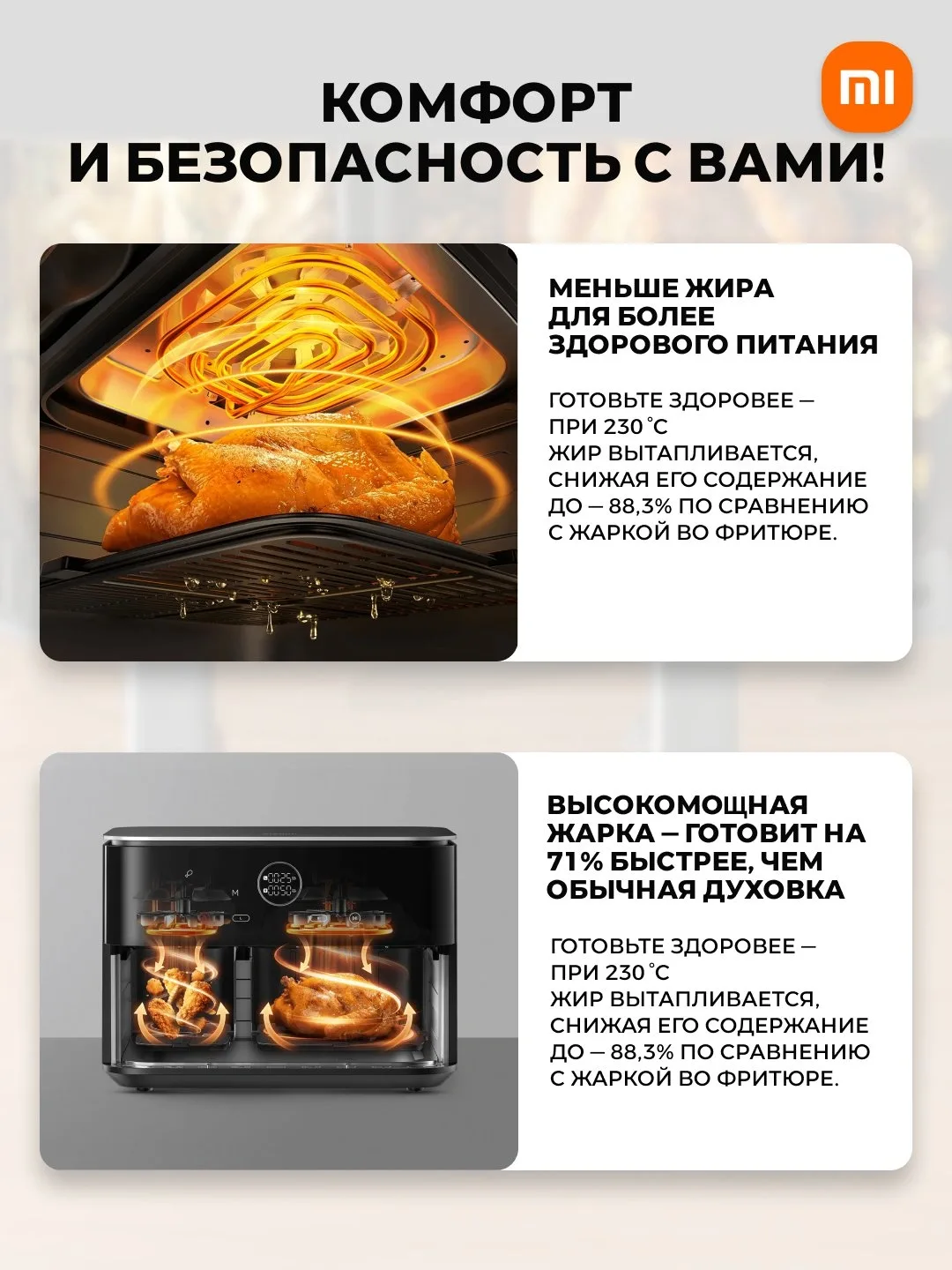 Aqlli aerogril Xiaomi Smart Air Fryer 4.5, 12 L, oq