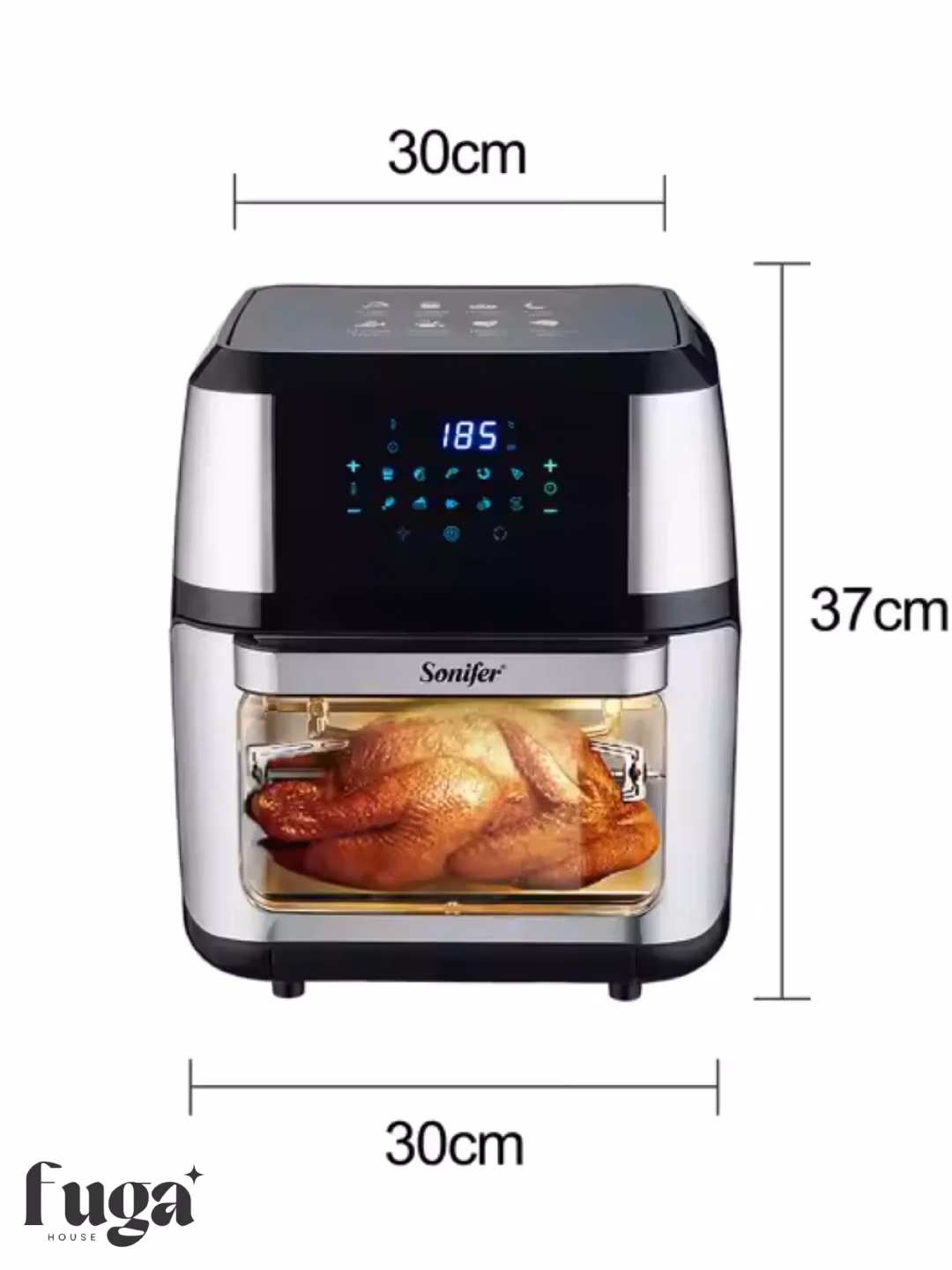 Aqlli aerogril Sonifer SF-1016, 12 L, 1800 Vt, kumushrang-qora - 2