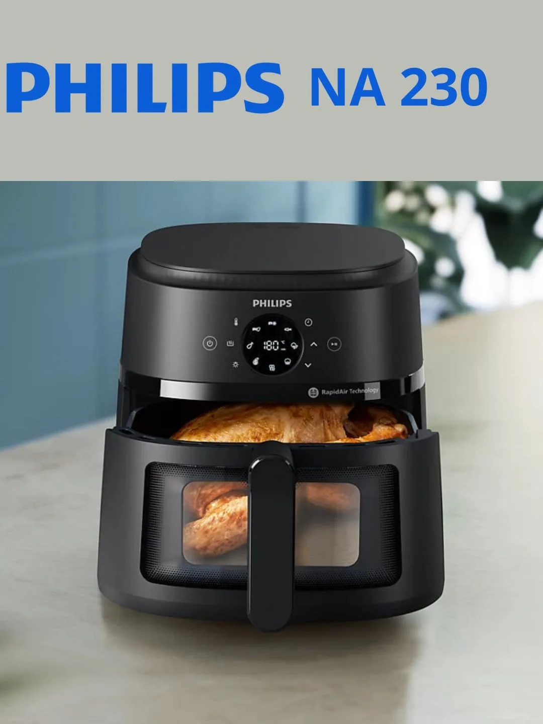 Aerogril Philips Airfryer NA23000, 6.2 L, qora