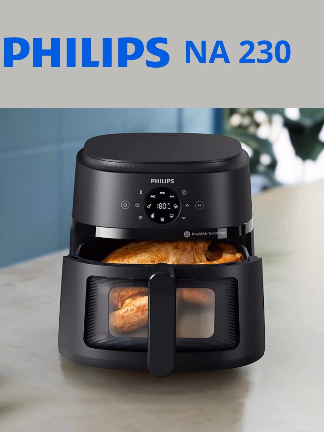 Aerogril Philips Airfryer NA23000, 6.2 L, qora