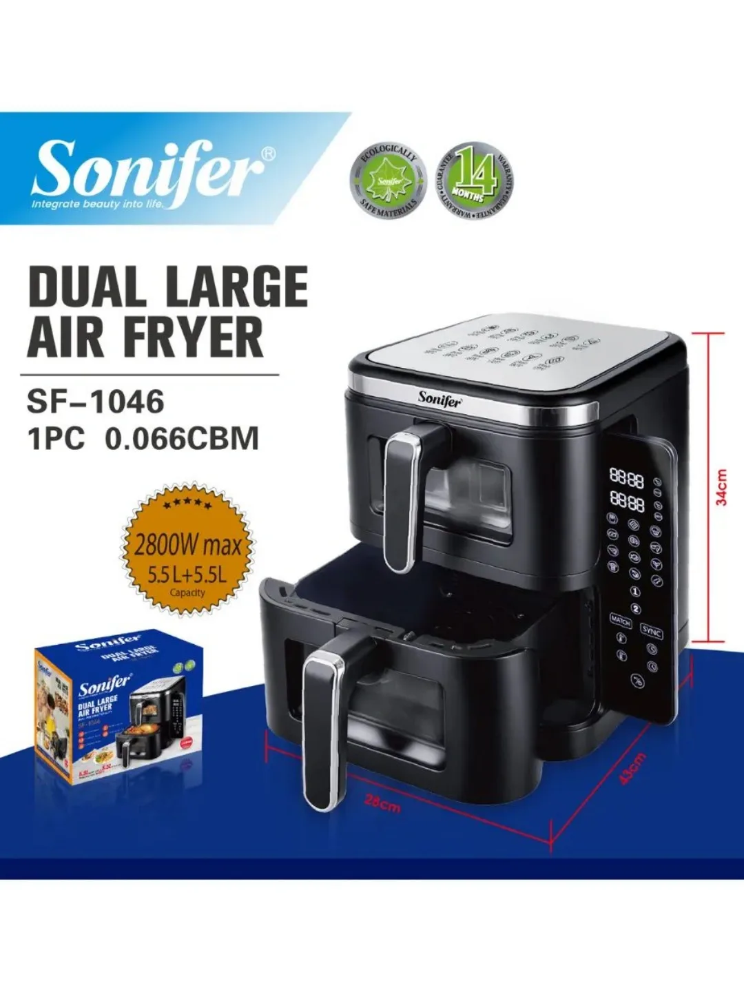 Aerogril Sonifer SF-1016, 6 L, kumushrang