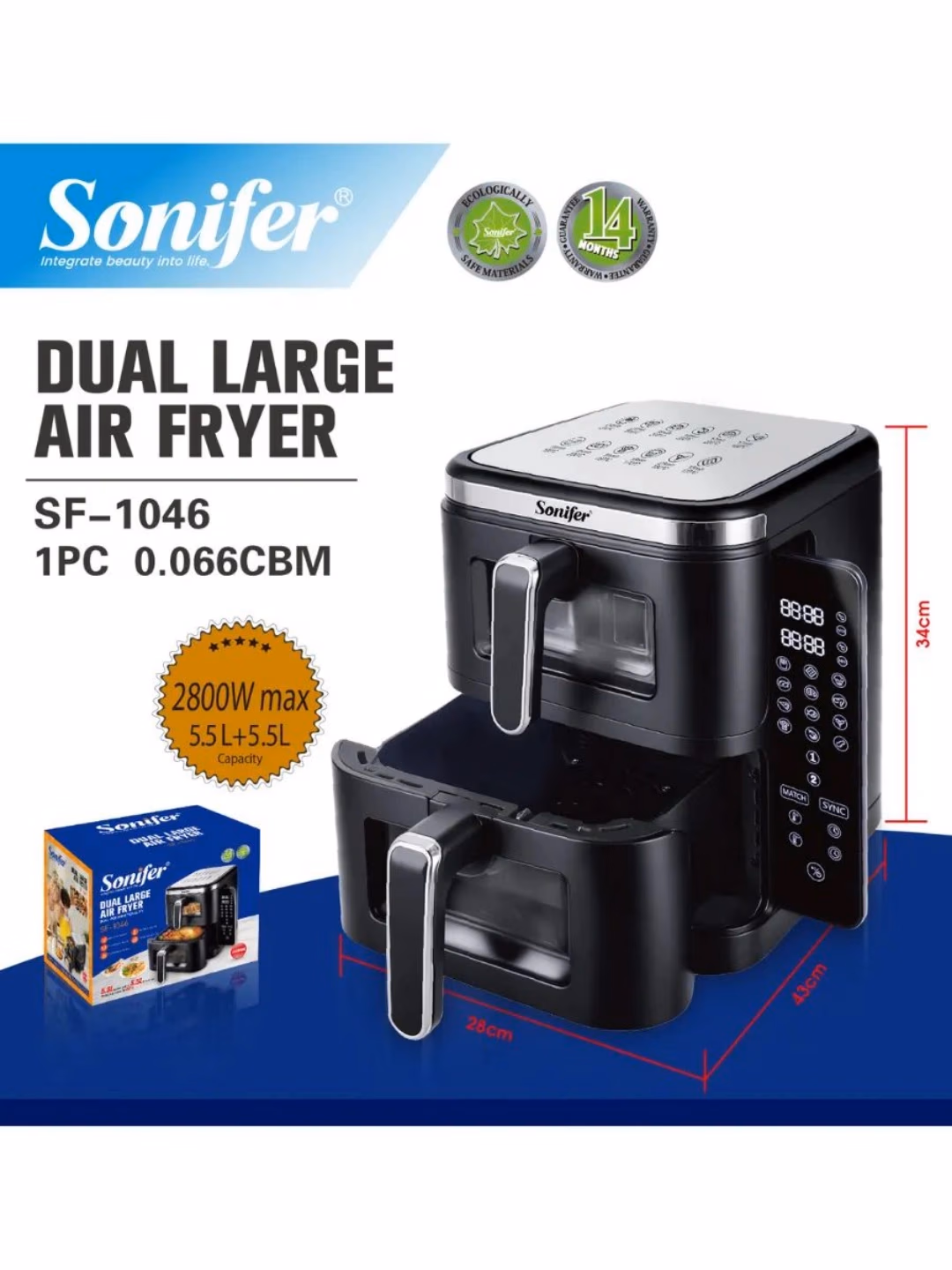 Aerogril Sonifer SF-1016, 6 L, kumushrang - 29