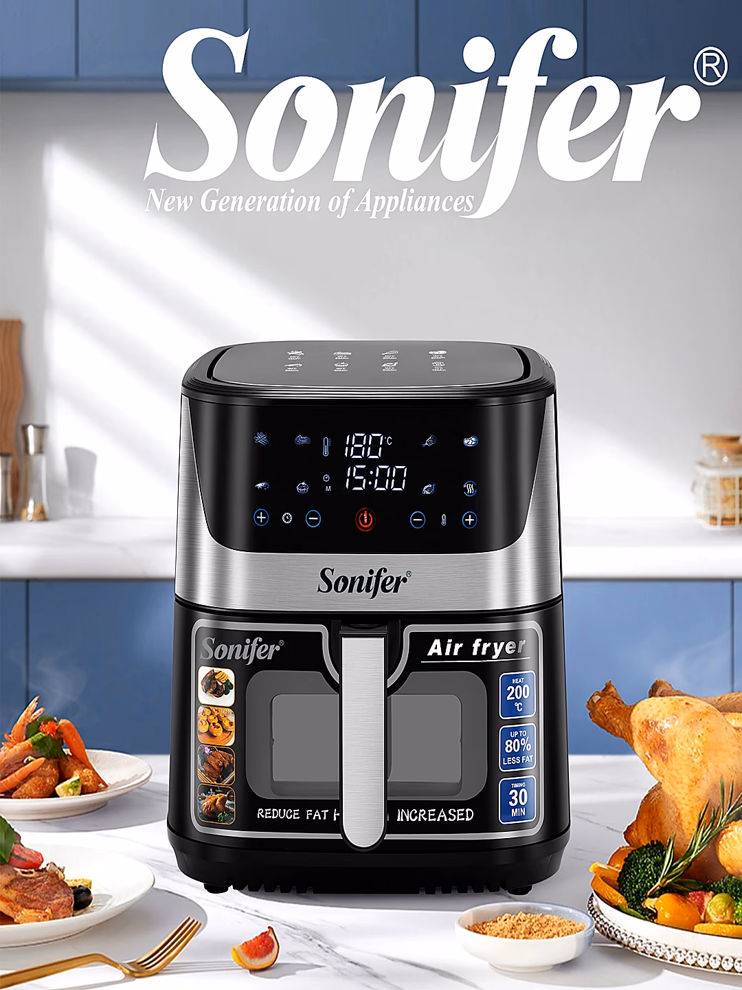 Aerogril Sonifer SF-1034S, 8.5 L, qora - 2