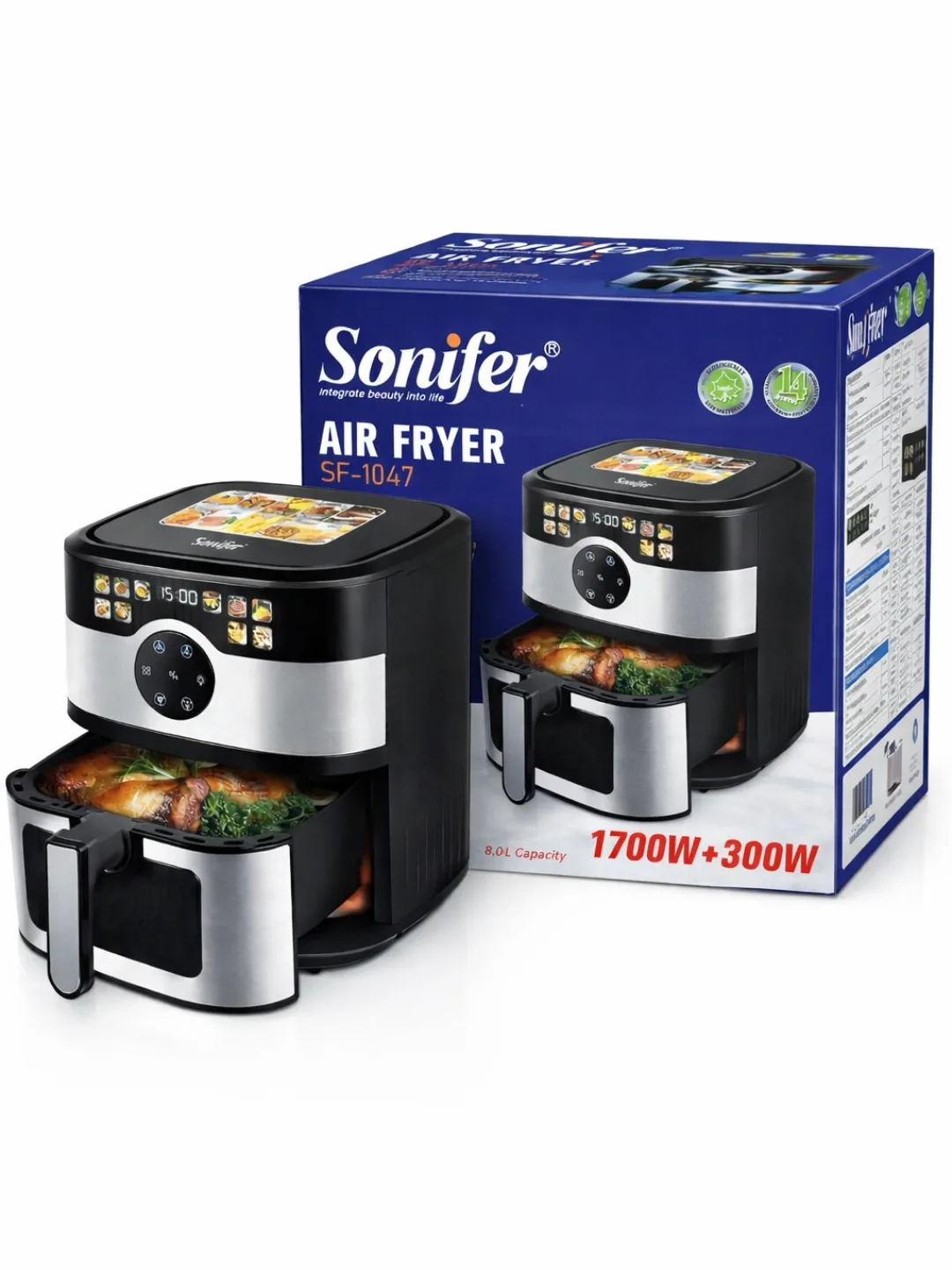 Aerogril Sonifer SF-1047, 8 L, qora-kumush