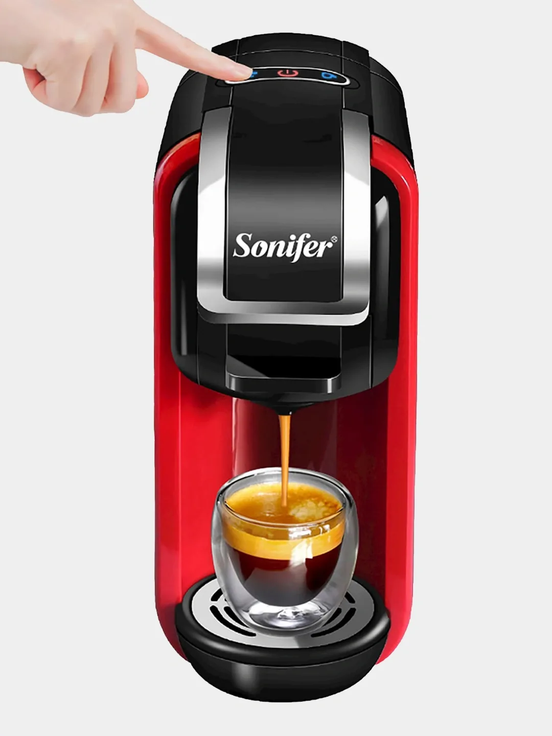 Kapsulali kofe mashinasi Sonifer 3B1, 600 ml, 1450 Vt, black-red
