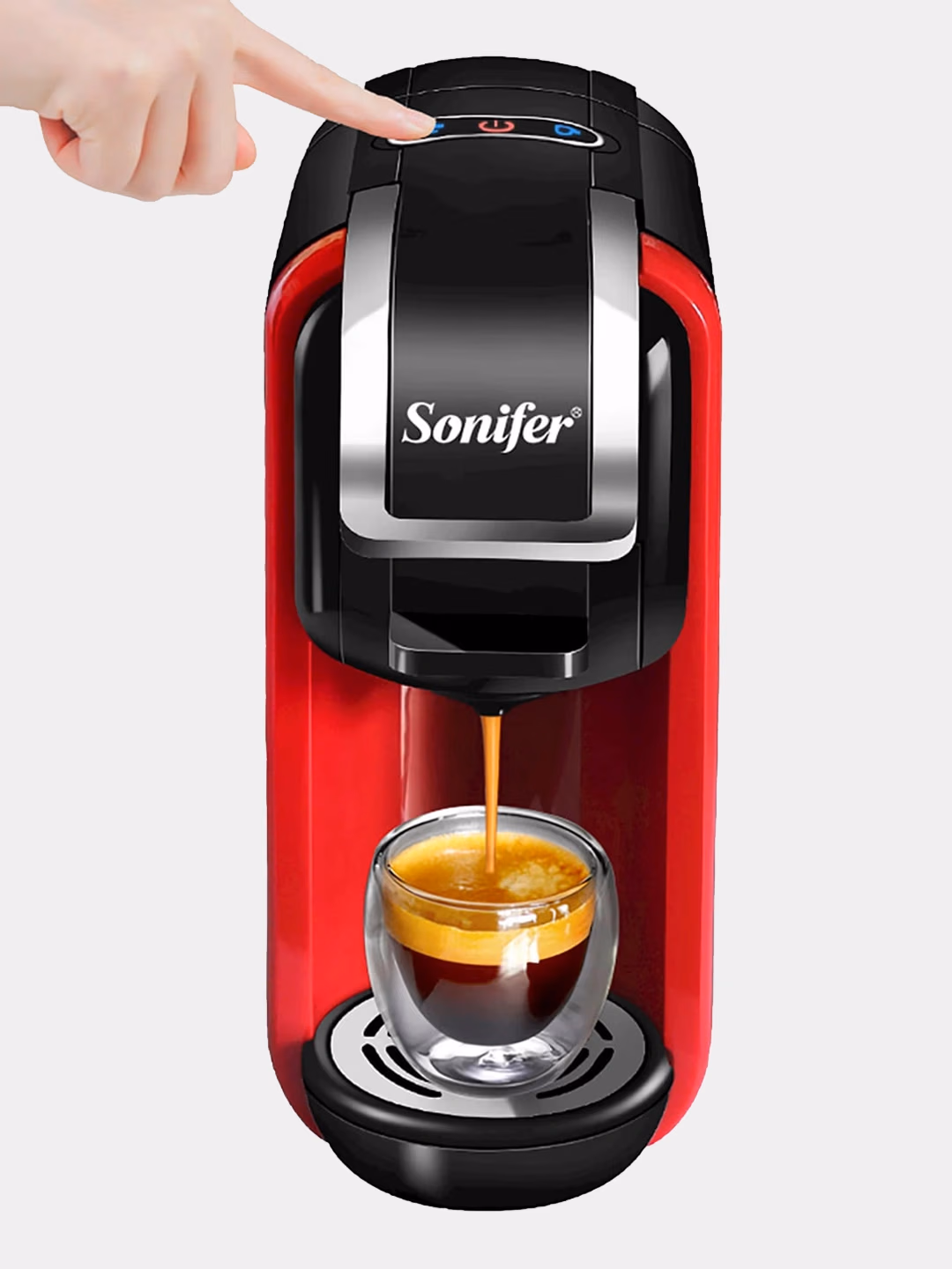 Kapsulali kofe mashinasi Sonifer 3B1, 600 ml, 1450 Vt, black-red - 3