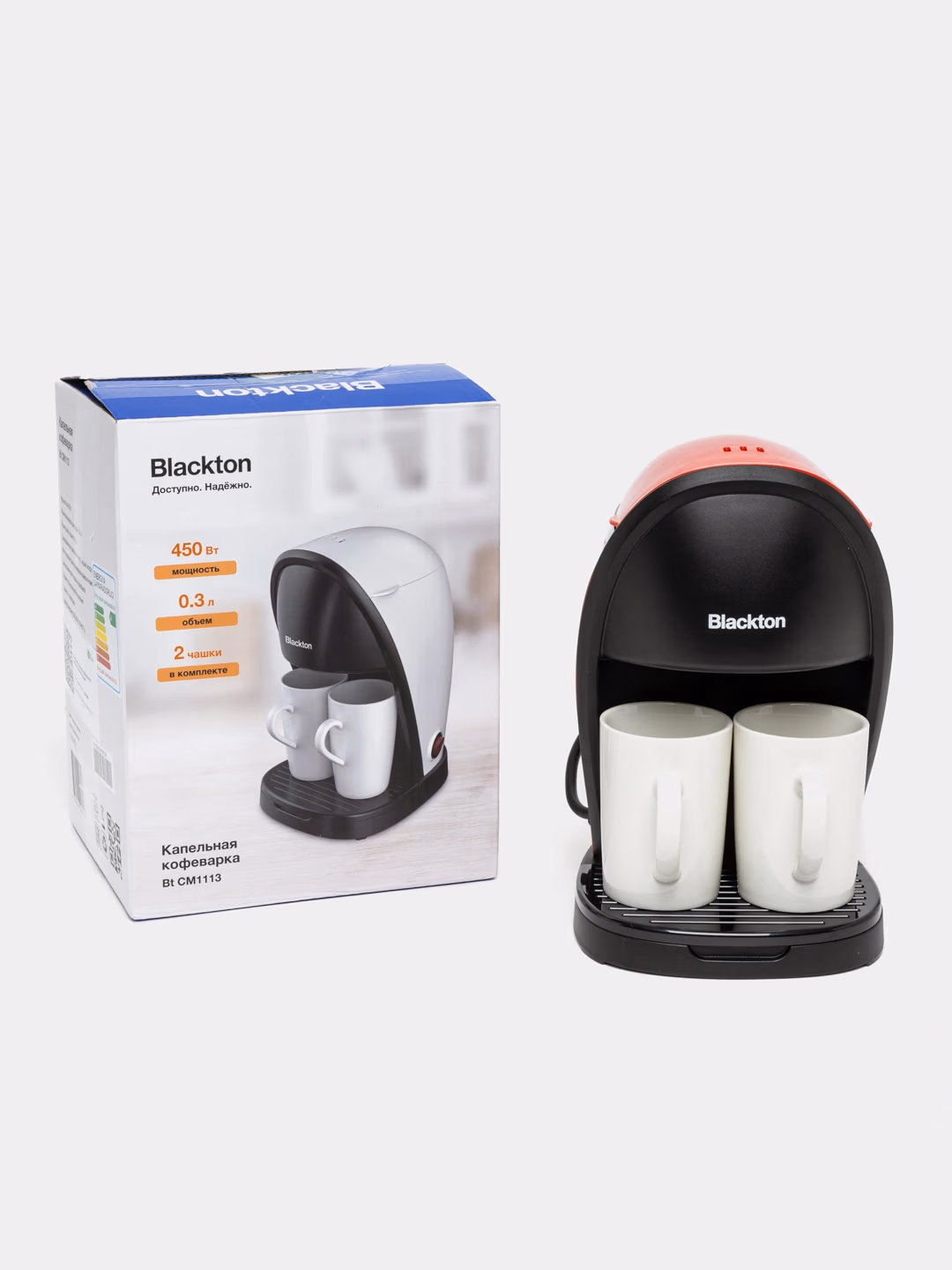 Tomchili kofe qaynatgich Blackton CM1113, 0.3 L, 450 Vt, oq-qora - 16