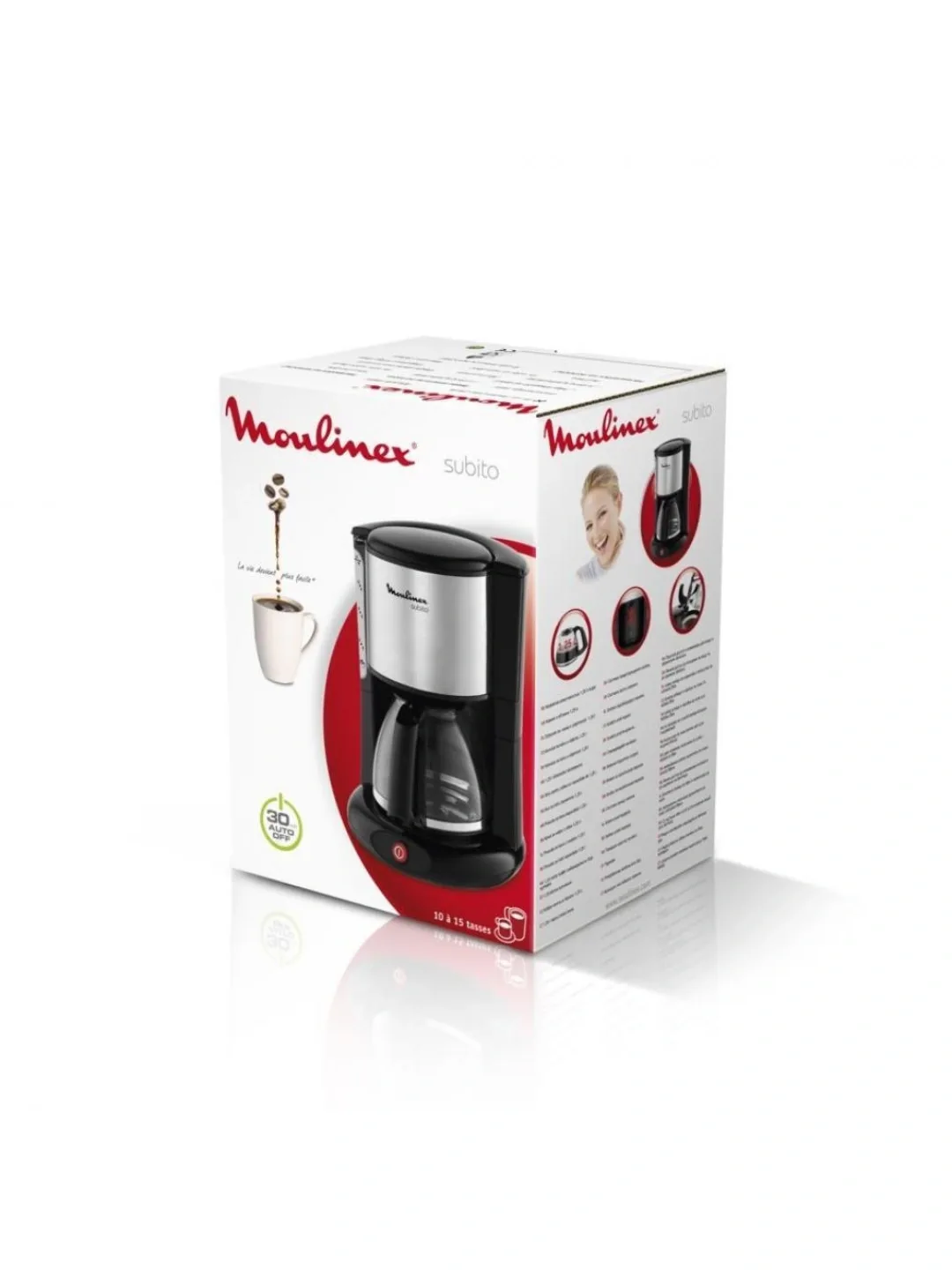 Tomchili kofe qaynatgich Moulinex subito, 1.25 L, qora-kumushrang