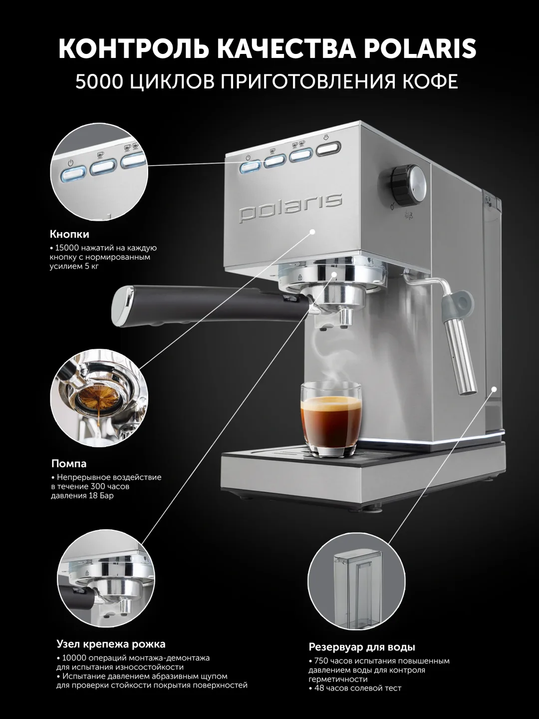 Rojogli kofe qaynatgich Polaris PCM 1542E Adore Crema, 15 bar