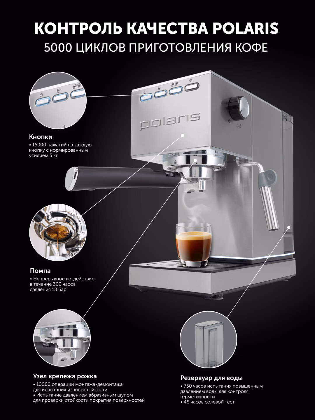 Rojogli kofe qaynatgich Polaris PCM 1542E Adore Crema, 15 bar - 9