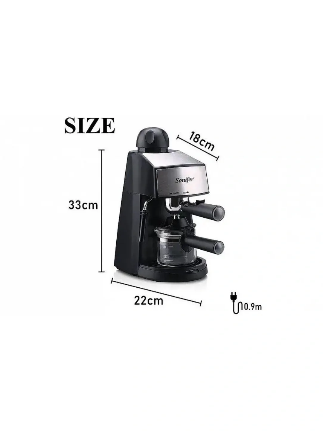 Rojogli kofe qaynatgich Sonifer SF-3534, 3.5 bar, 240 ml, qora