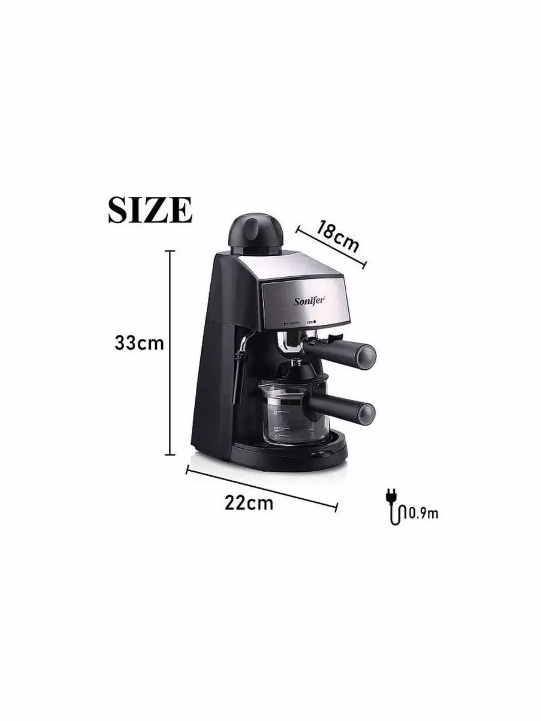 Rojogli kofe qaynatgich Sonifer SF-3534, 3.5 bar, 240 ml, qora - 3