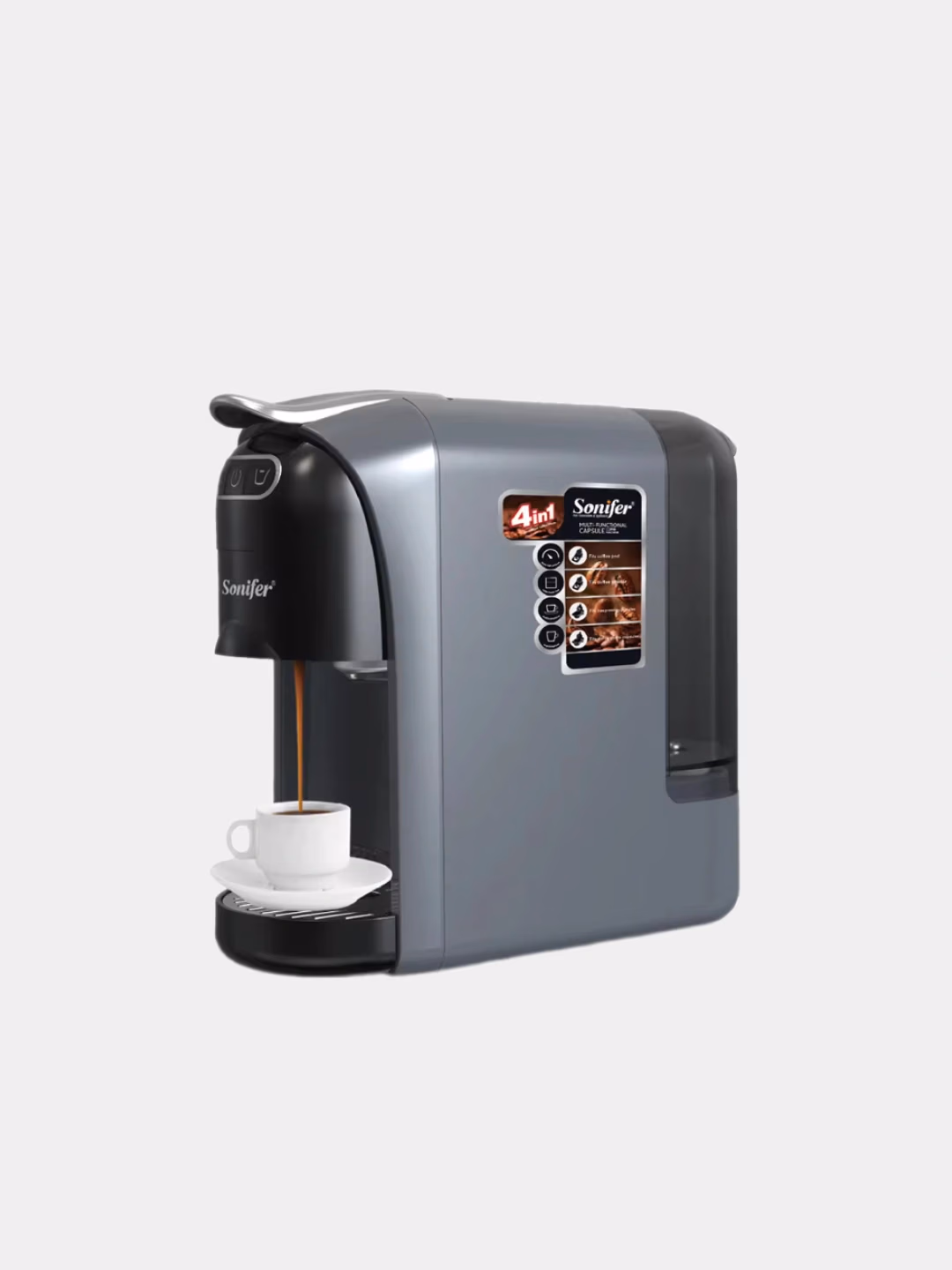 Kapsulali kofe qaynatgich Sonifer SF-3579 4 tasi 1 da, 20 bar, qora - 18