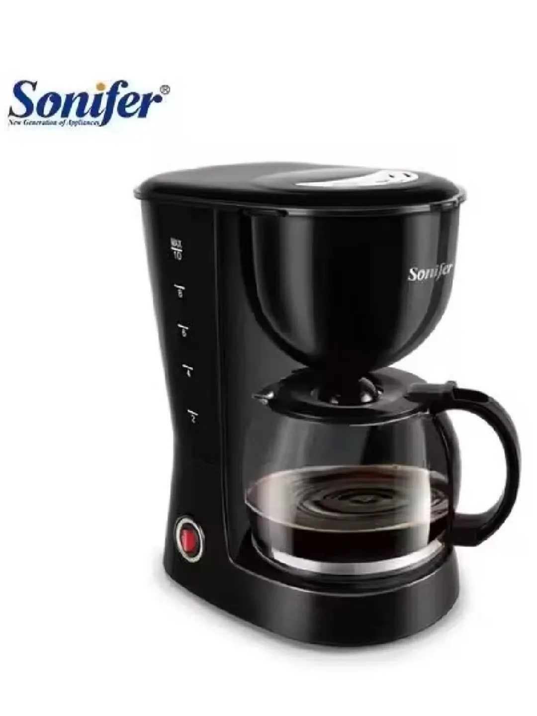 Tomchili kofe qaynatgich Sonifer SF-3564, 0.75 L, 650 Vt, qora