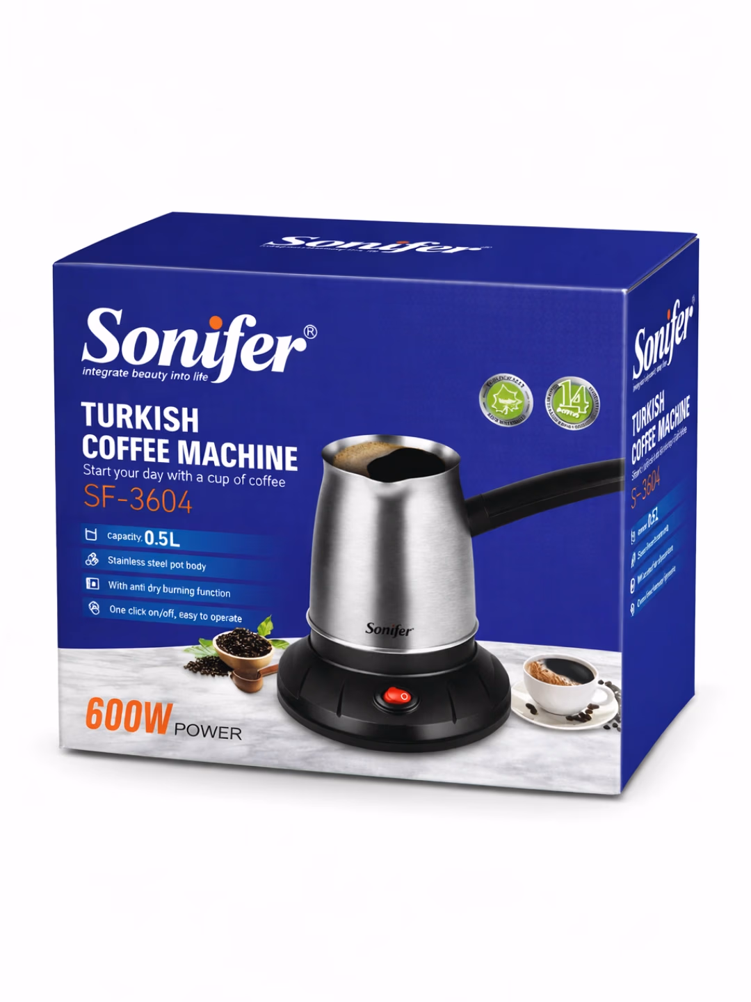 Elektr turka Sonifer SF-3604, turk kofesi uchun, 0.5 L, kumush - 5