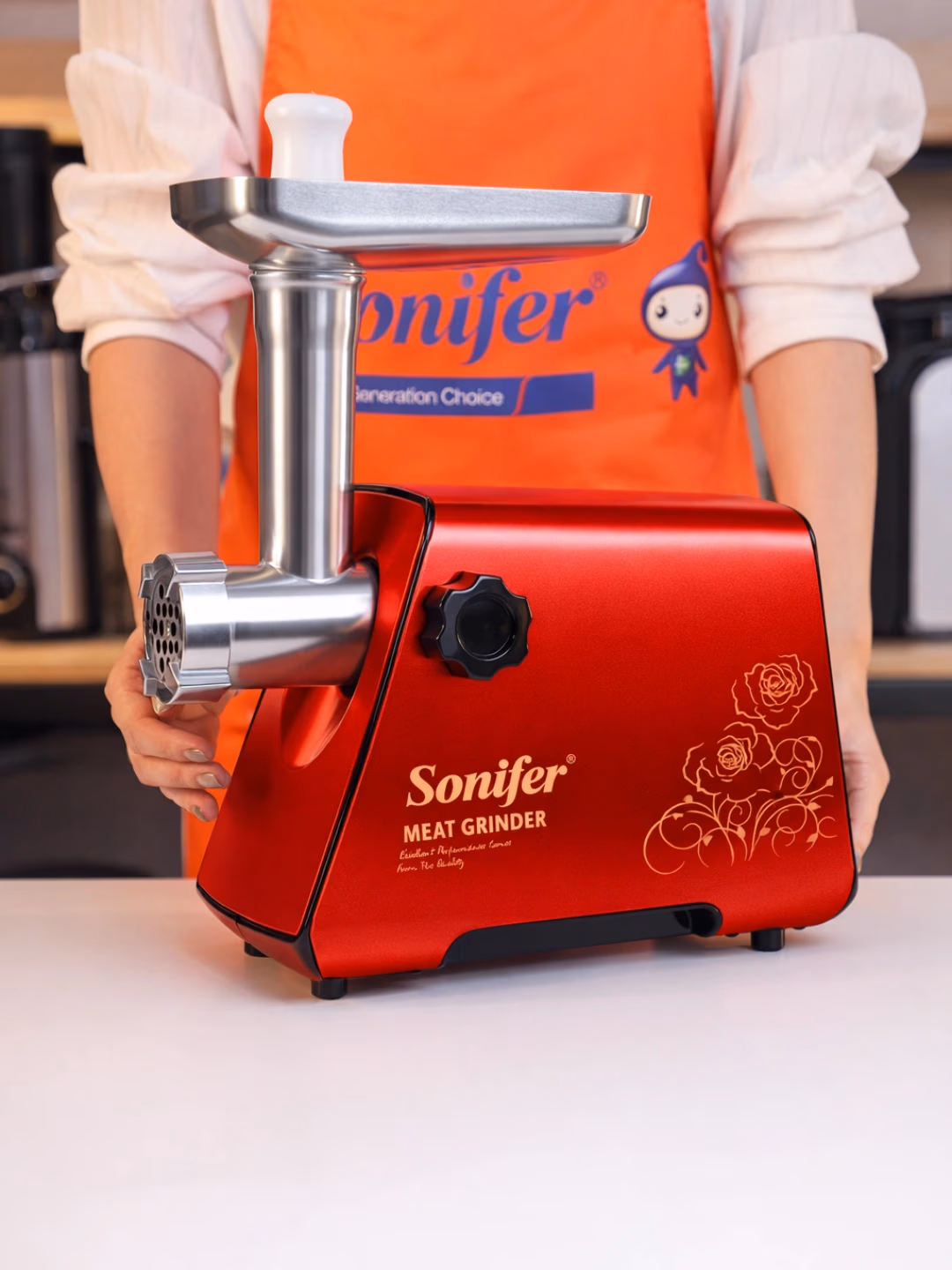Elektr go'shtqiymalagich Sonifer SF-5016, 1200 Vt, qizil - 2