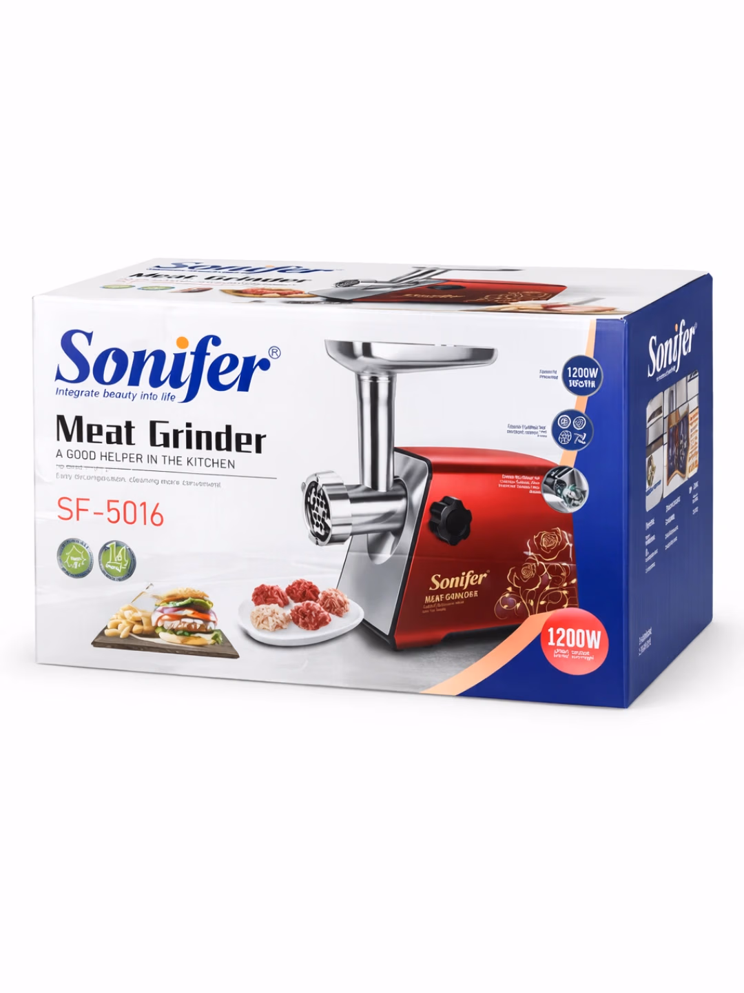 Elektr go'shtqiymalagich Sonifer SF-5016, 1200 Vt, qizil - 8