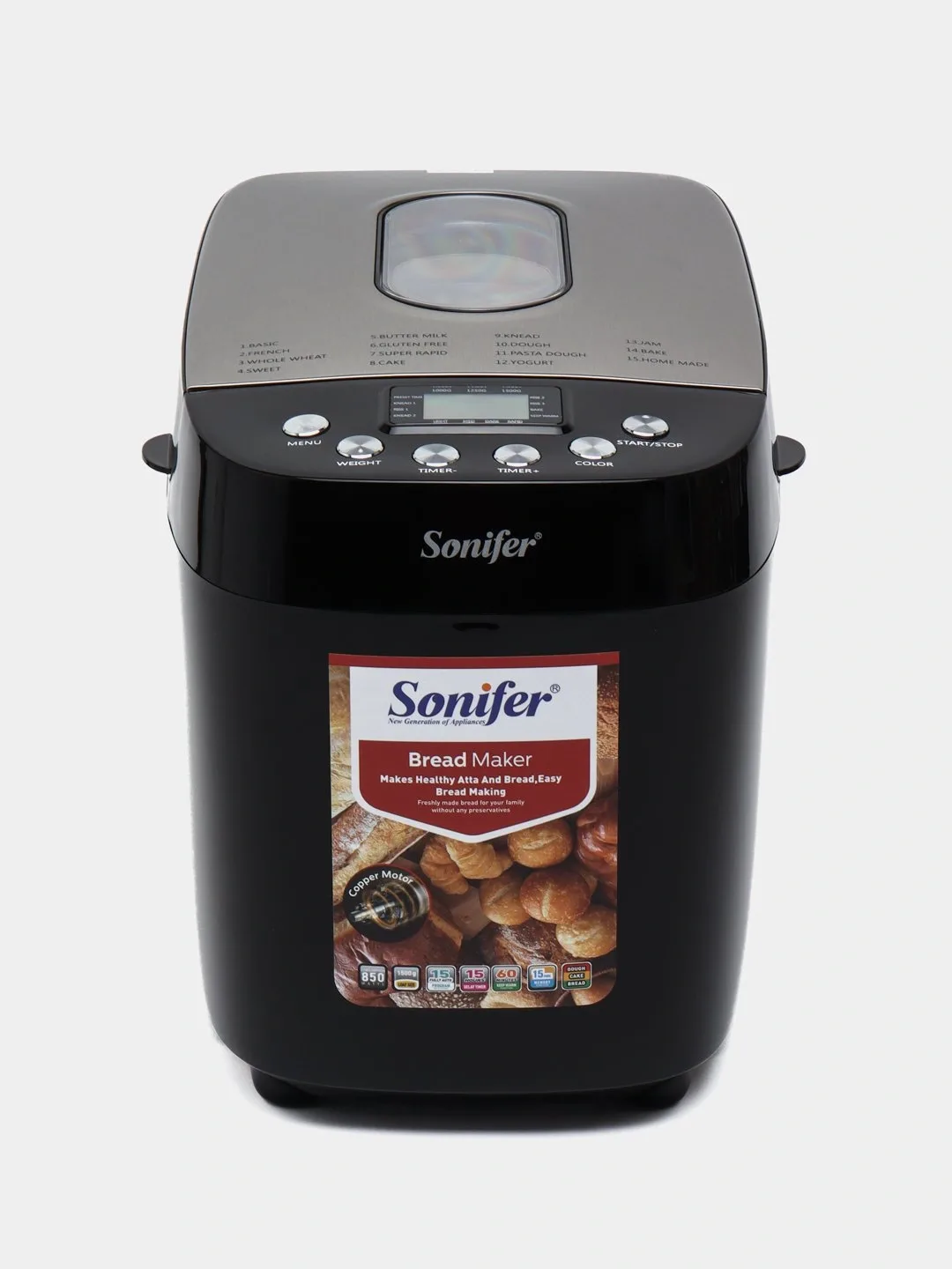 Non pishirgich Sonifer SF-4025, 15 dastur, qora