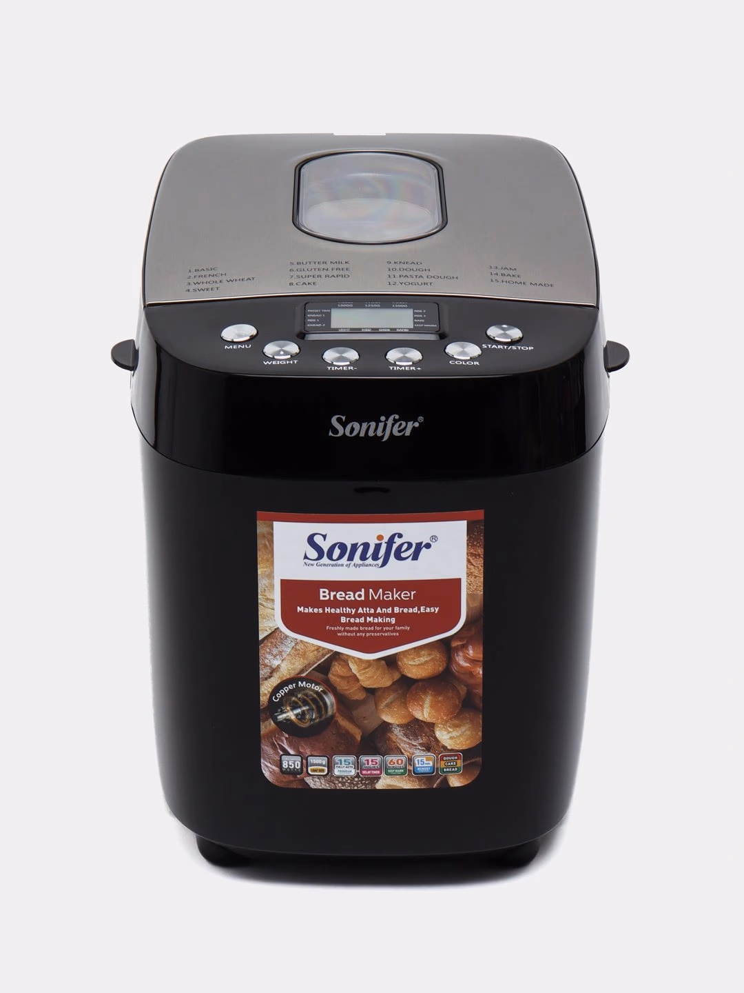 Non pishirgich Sonifer SF-4025, 15 dastur, qora - 3