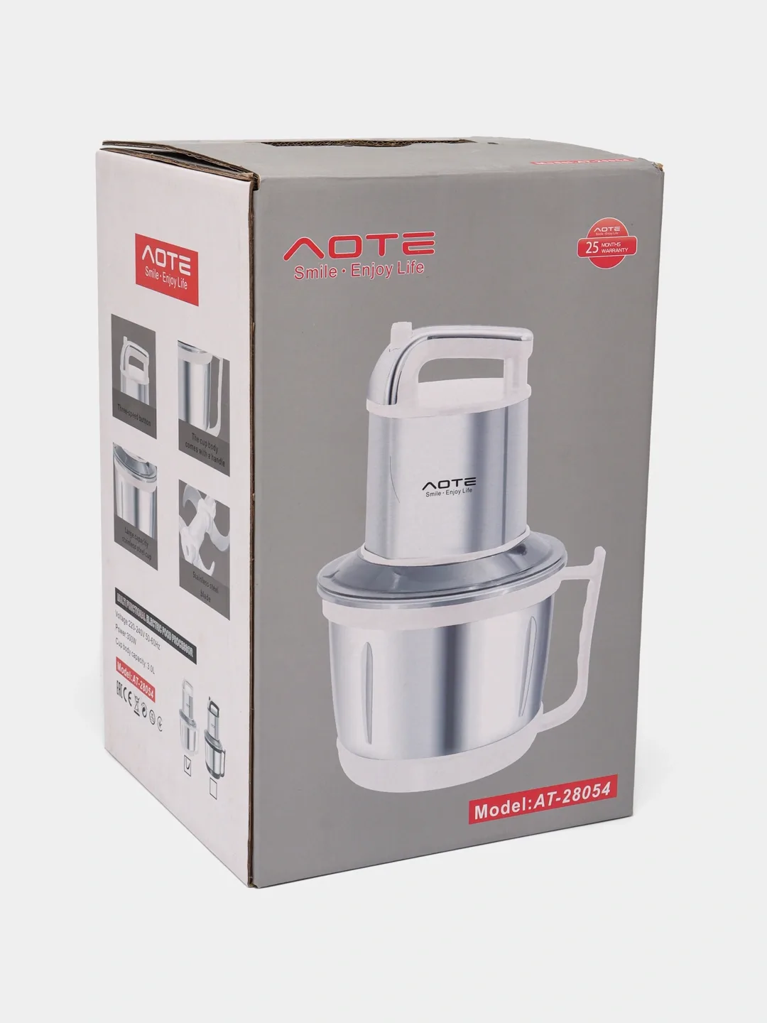 Elektr chopper-maydalagich AOTE AT-28054, 3 L, oq-kumush