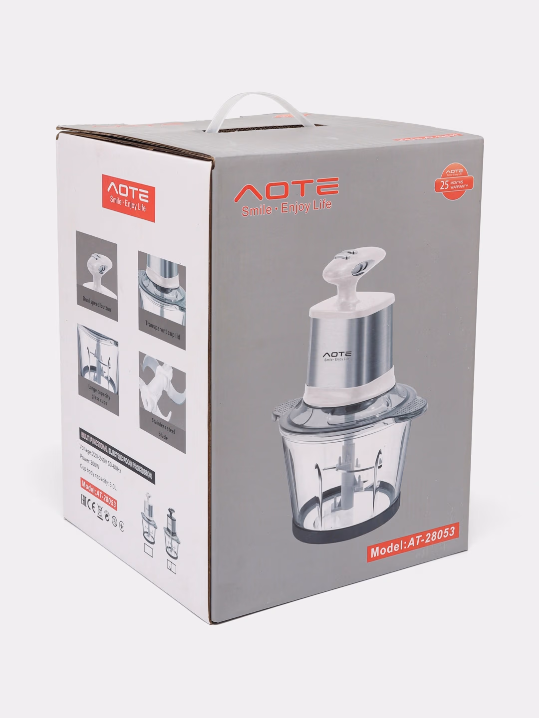 Elektr chopper-maydalagich AOTE AT-28053, 3 L, qora-kumush - 7