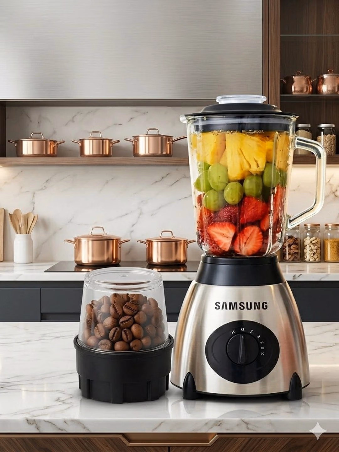 Statsionar blender-maydalagich Samsung SN-902 2 tasi 1 da, 1000 Vt
