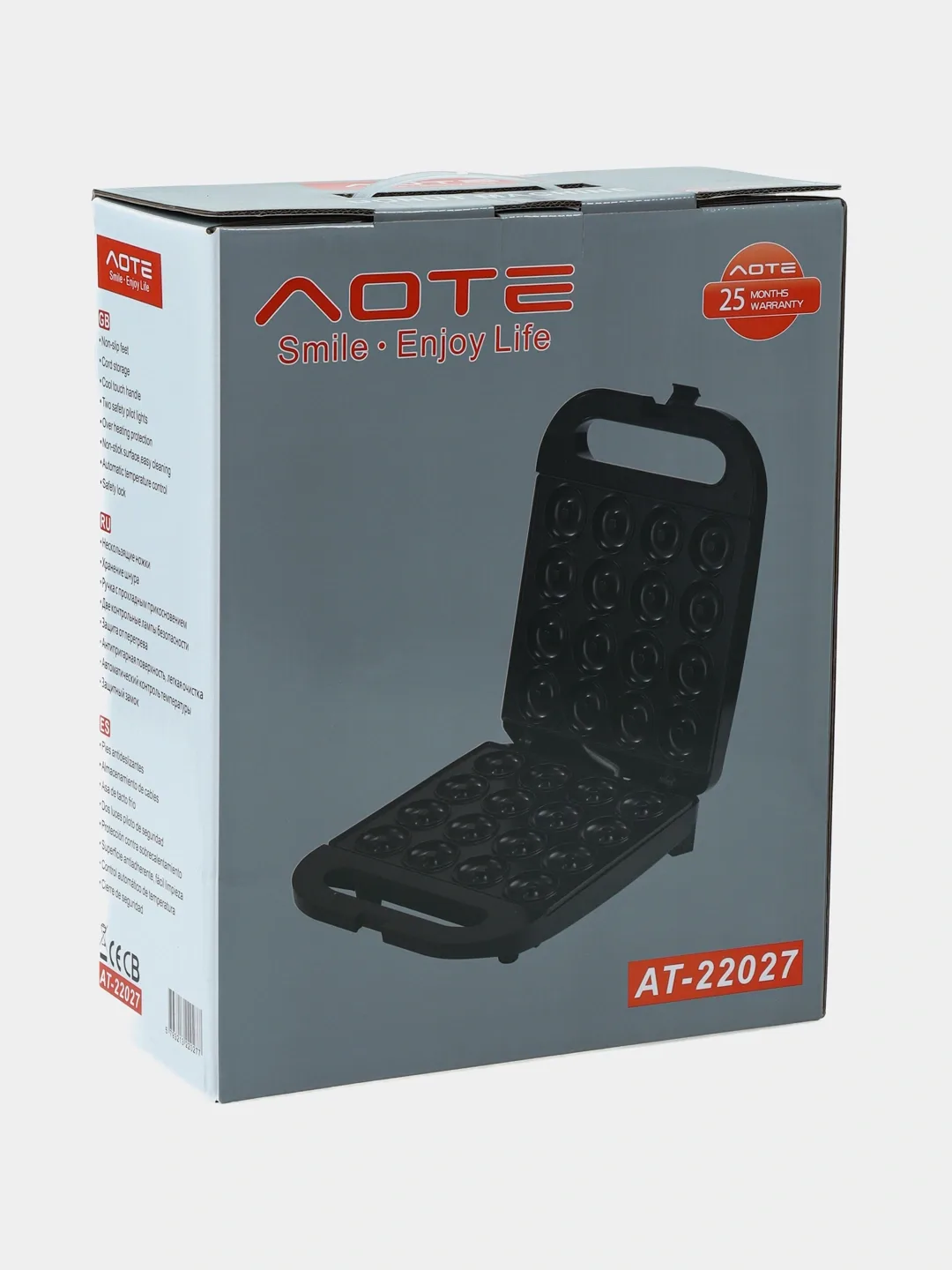 Ponchik pishirgich Aote AT-22024, 6-12 ta ponchik uchun, qora