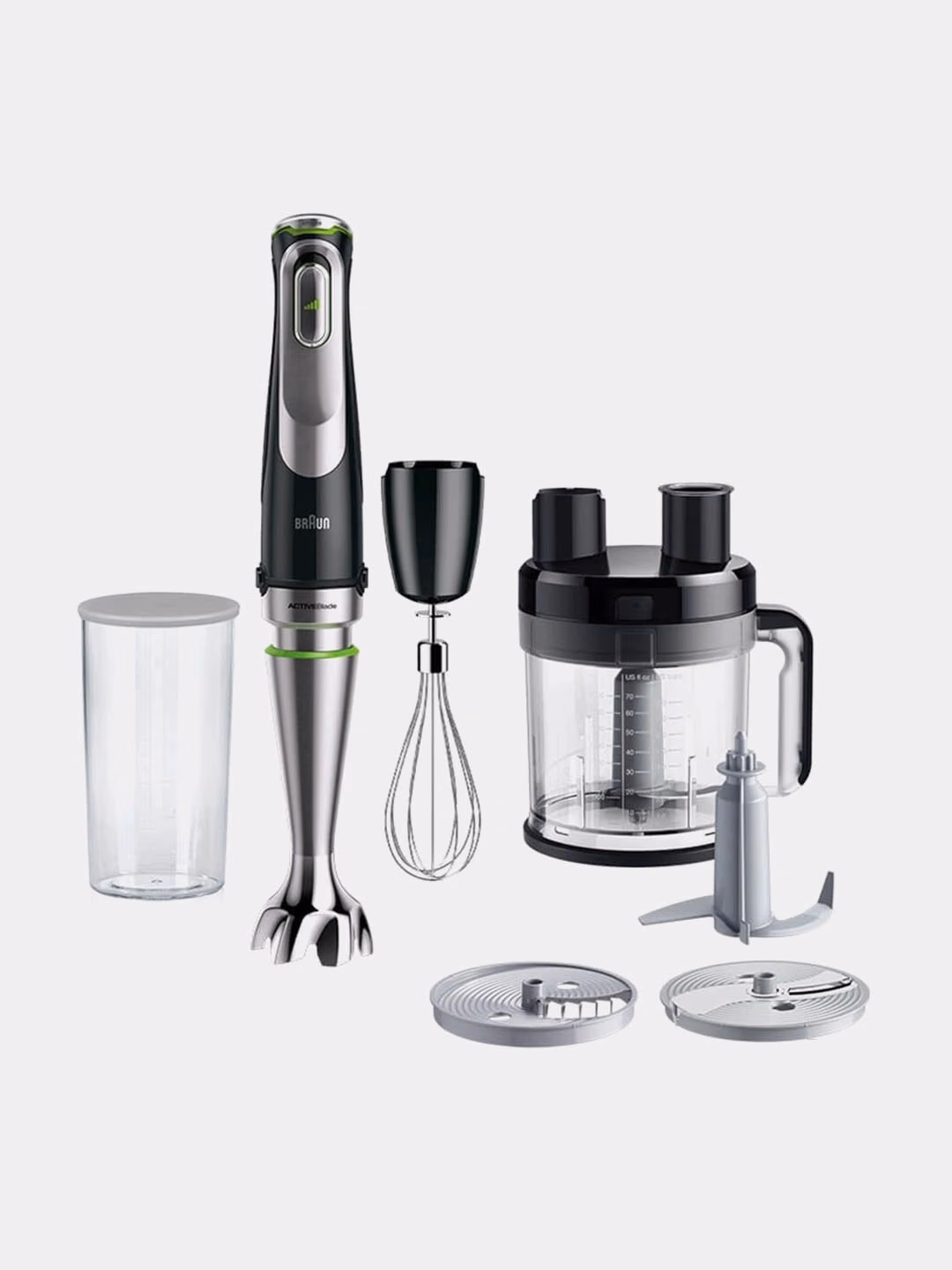 Qo'l blenderi Braun MultiQuick 9, 1200 Vt, kombayn bilan, qora - 2