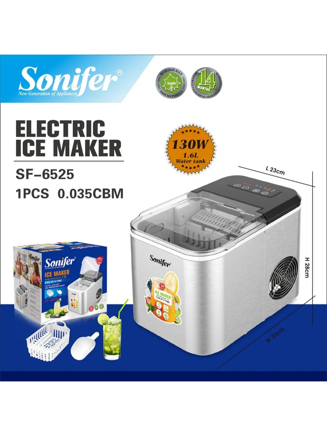Muz generatori Sonifer SF-6525, uy uchun muz tayyorlagich