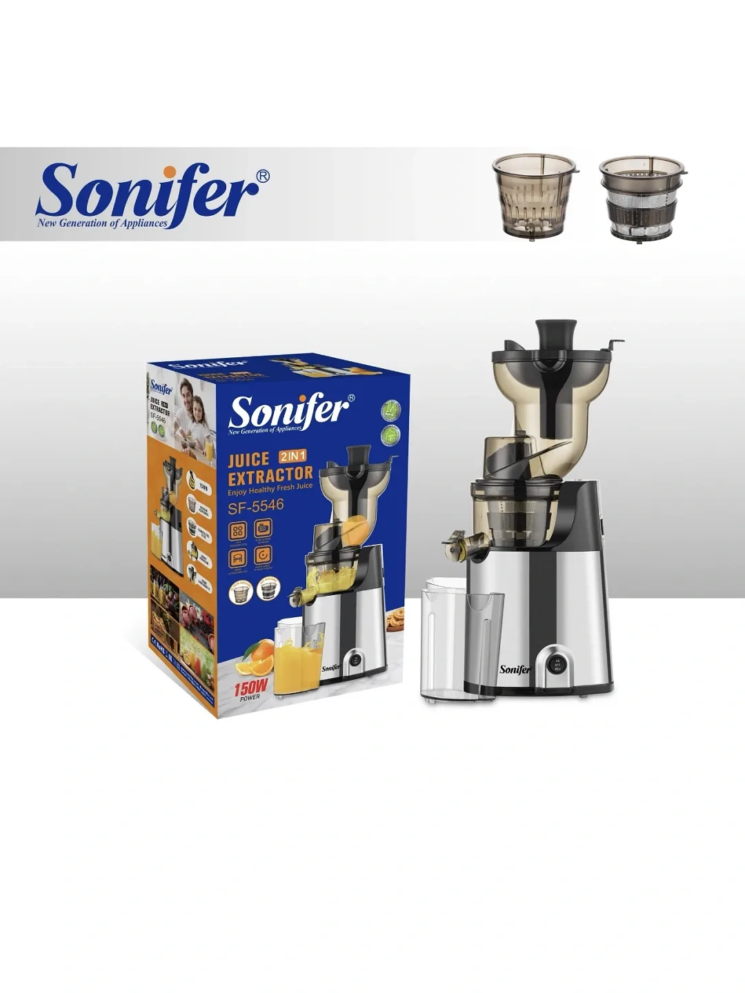 Shnekli sharbat chiqargich Sonifer SF-5537S, 250 Vt, qizil
