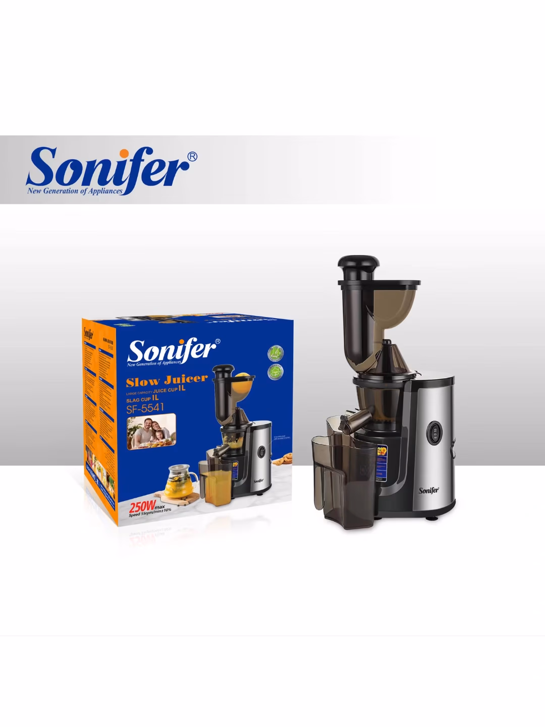 Sharbat chiqargich Sonifer SF-5538PLUS, 300 Vt, kumushrang-qora - 8