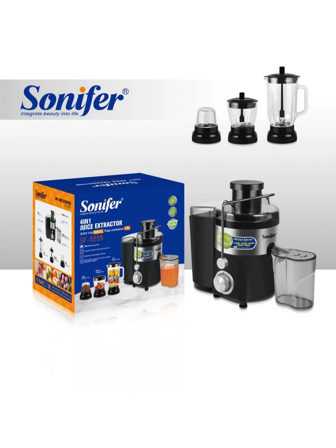 Sharbat chiqargich Sonifer SF-5555, 1000 Vt, qora