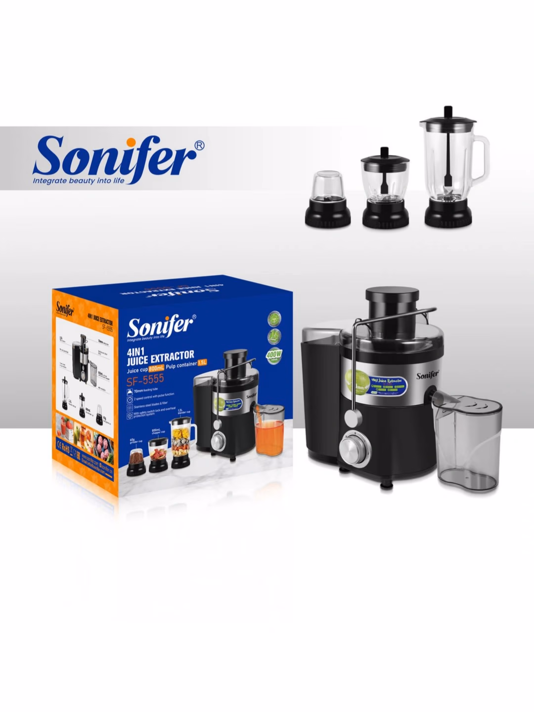 Sharbat chiqargich Sonifer SF-5555, 1000 Vt, qora - 15