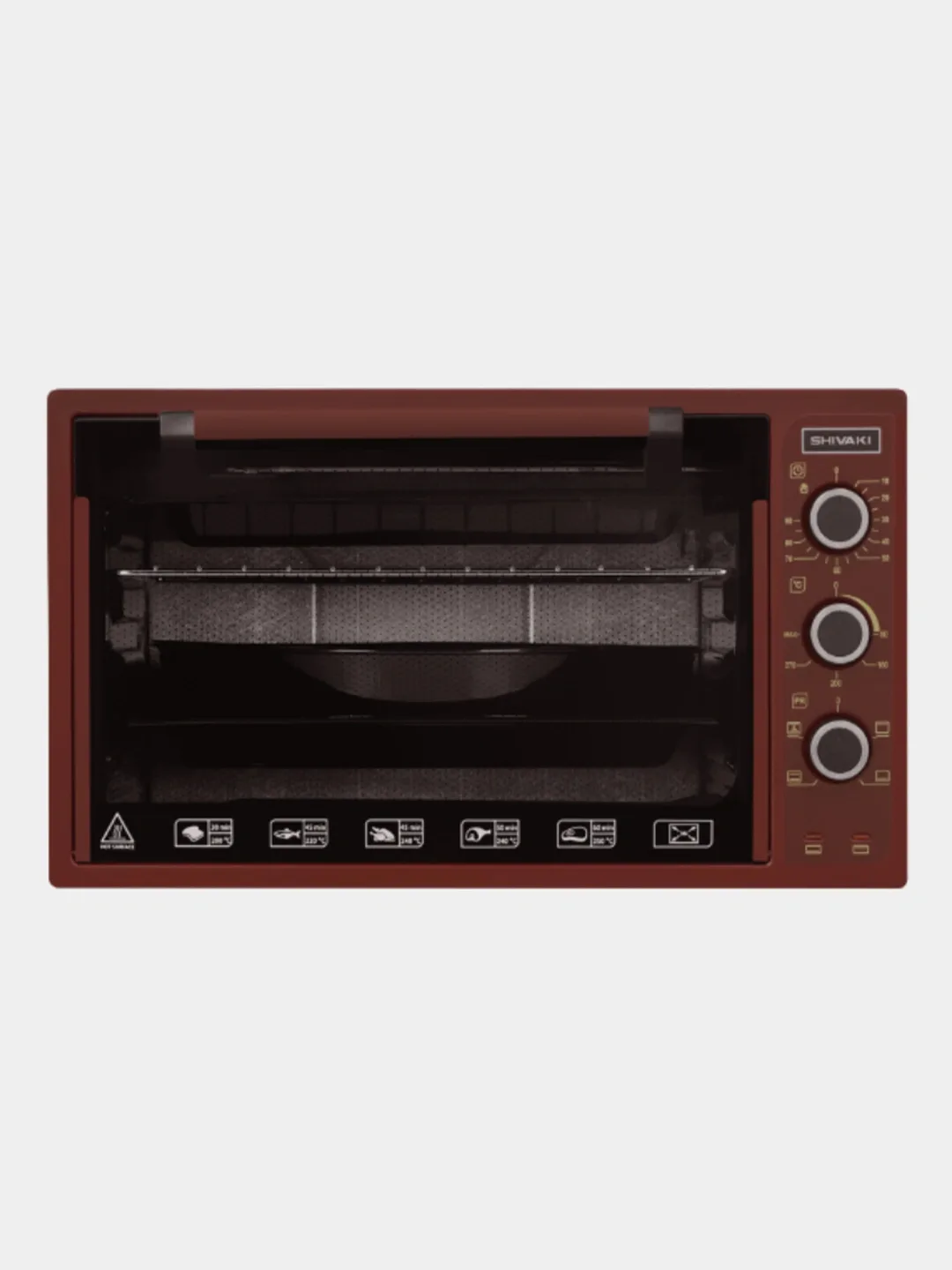 Mini pech Shivaki MD-3618 Lux, 36 L, 1400 Vt, qizil-jigarrang