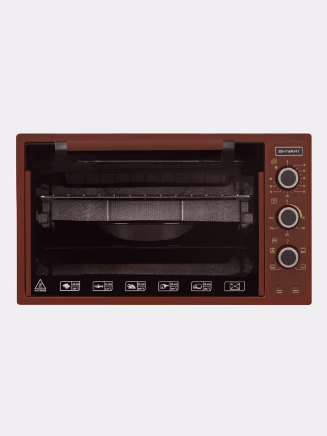 Mini pech Shivaki MD-3618 Lux, 36 L, 1400 Vt, qizil-jigarrang - 2