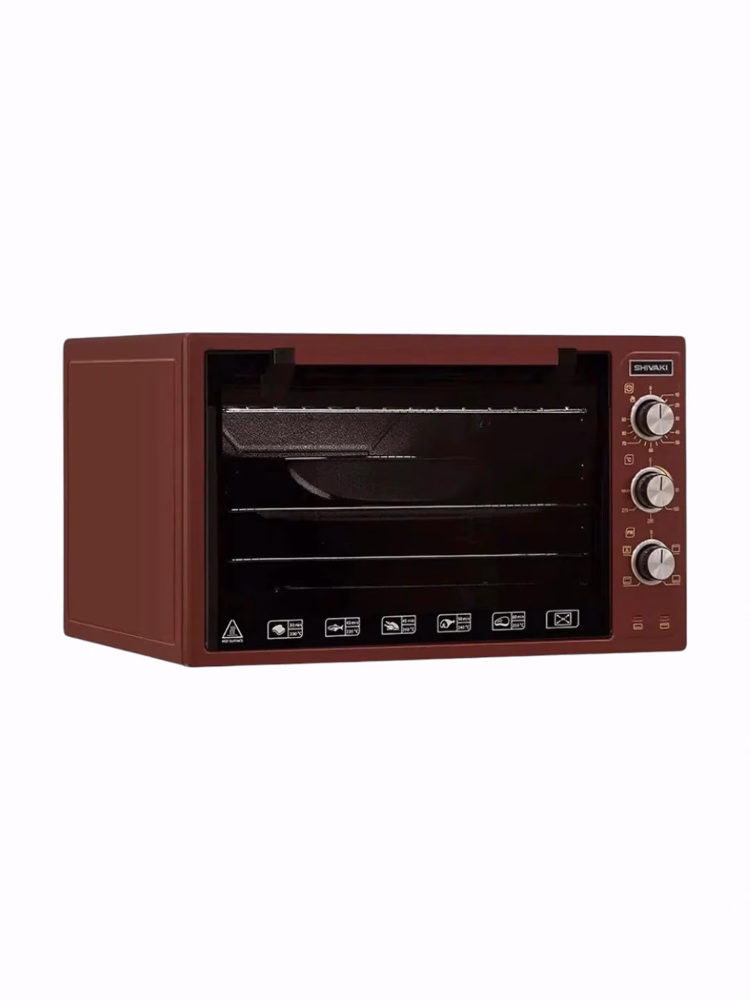 Mini pech Shivaki MD-3618 Lux, 36 L, 1400 Vt, konveksiya, to'q qizil