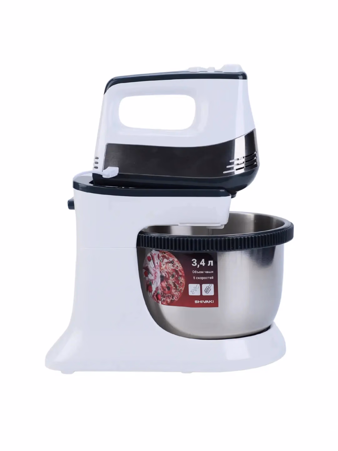 Idishli statsionar mikser Shivaki HM 5052, 3.4 L bowl, oq
