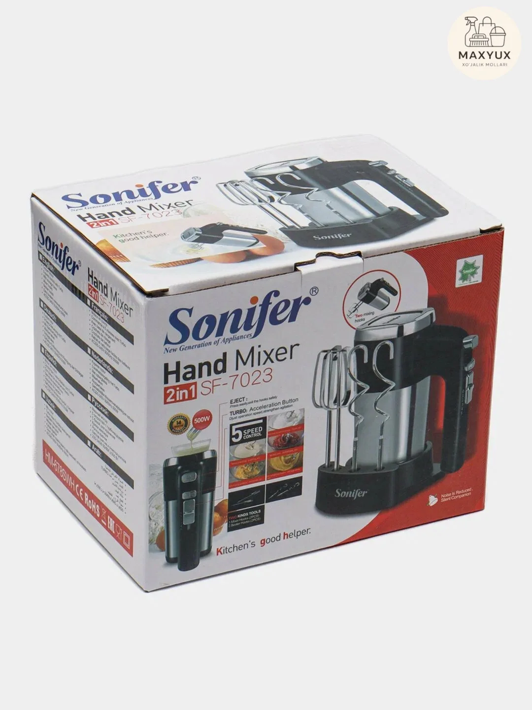 Qo'l mikseri Sonifer SF-7023, 5 tezlik, qora