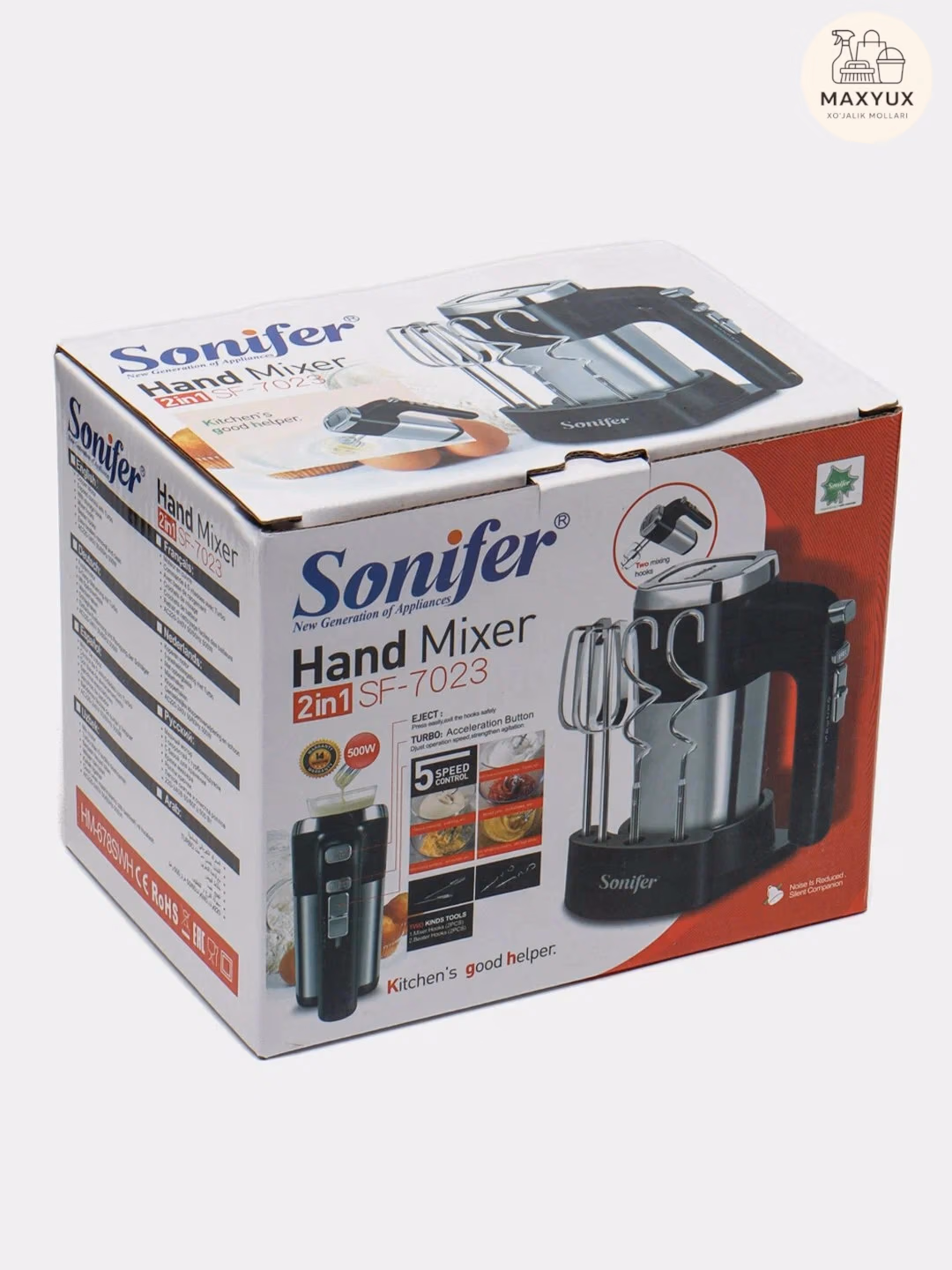 Qo'l mikseri Sonifer SF-7023, 5 tezlik, qora - 7