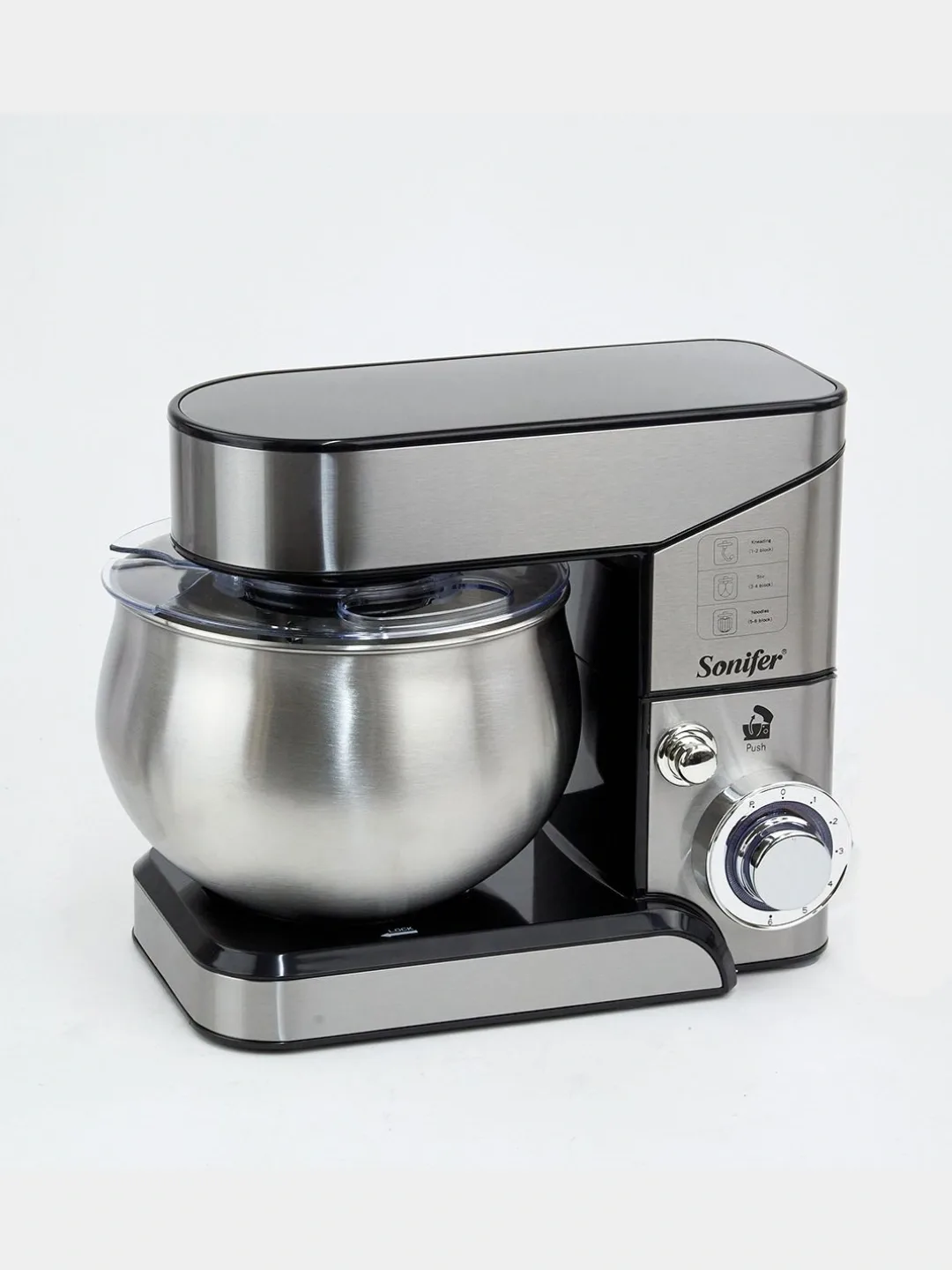 Planetar mikser Sonifer SF-8166, 5.0 L, 1200 Vt, qora-kumush