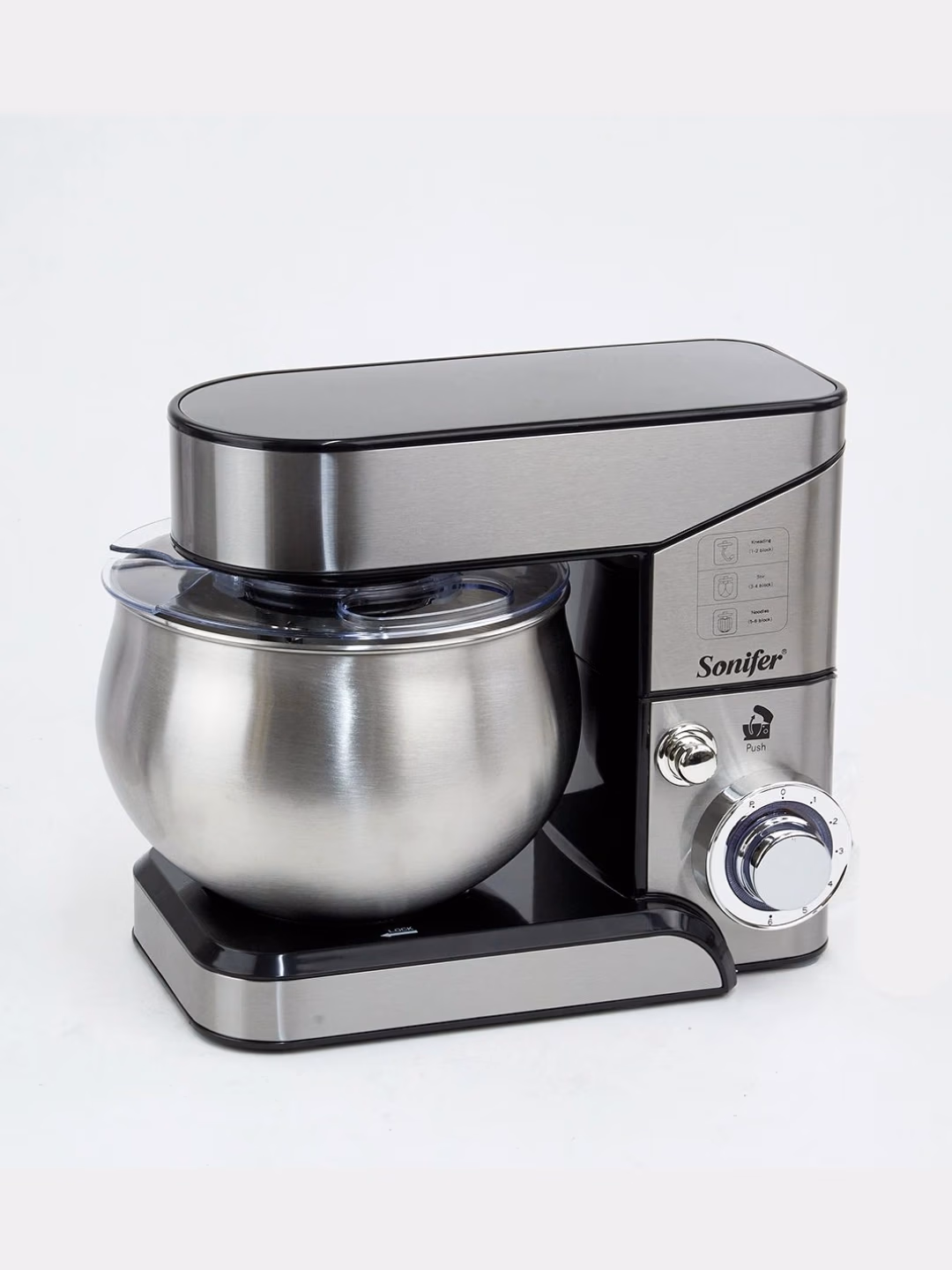 Planetar mikser Sonifer SF-8166, 5.0 L, 1200 Vt, qora-kumush - 2