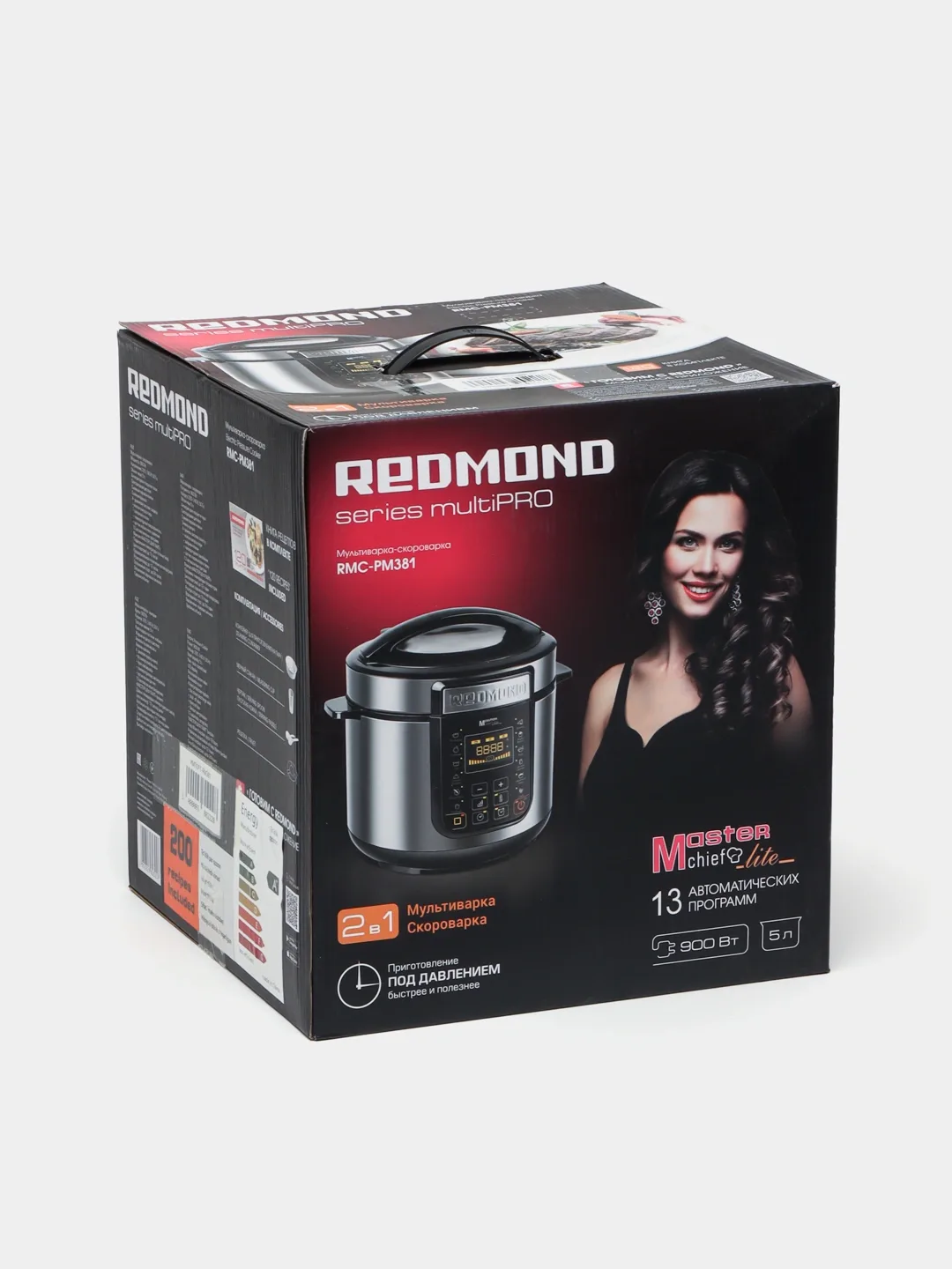 Multivarka-skorovarka Redmond RMC-PM381, kumush-qora