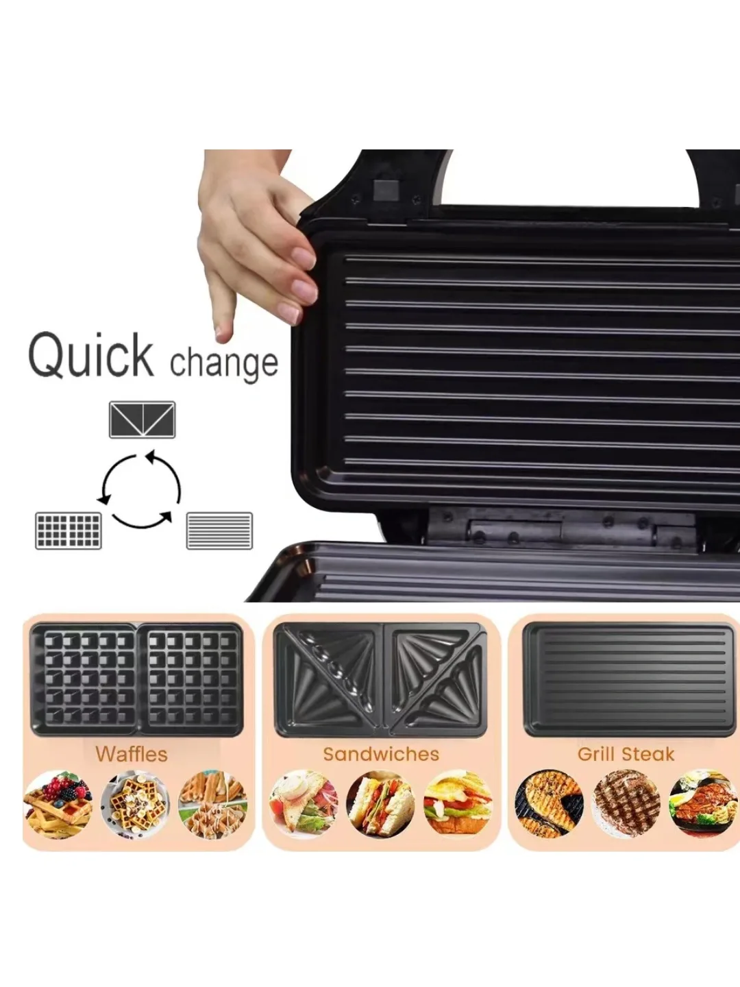 Multibaker Sonifer SF-6056 3 tasi 1 da, 900 Vt, qora