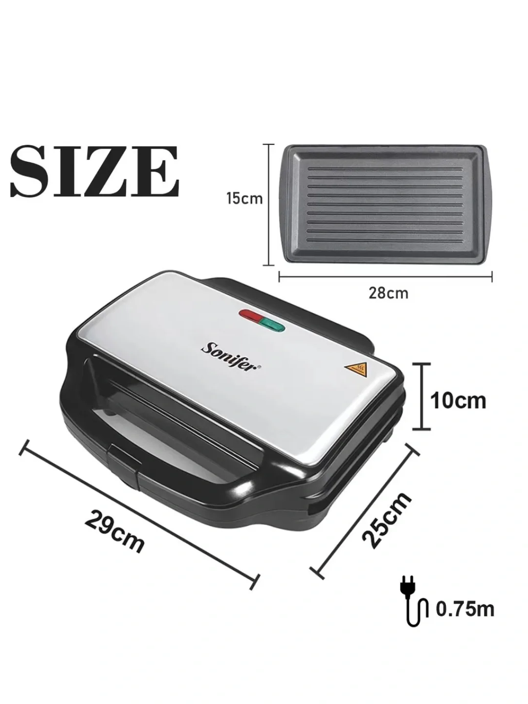 Multibaker Sonifer SF-6056 3 tasi 1 da, 900 Vt, qora