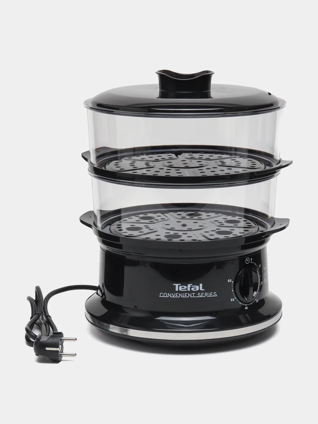 Elektr bug'pishirgich Tefal VC140131 2 qavatli, qora