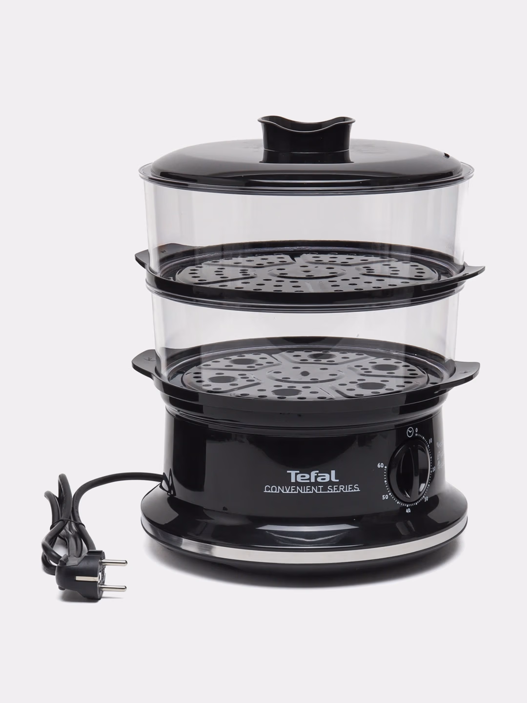 Elektr bug'pishirgich Tefal VC140131 2 qavatli, qora