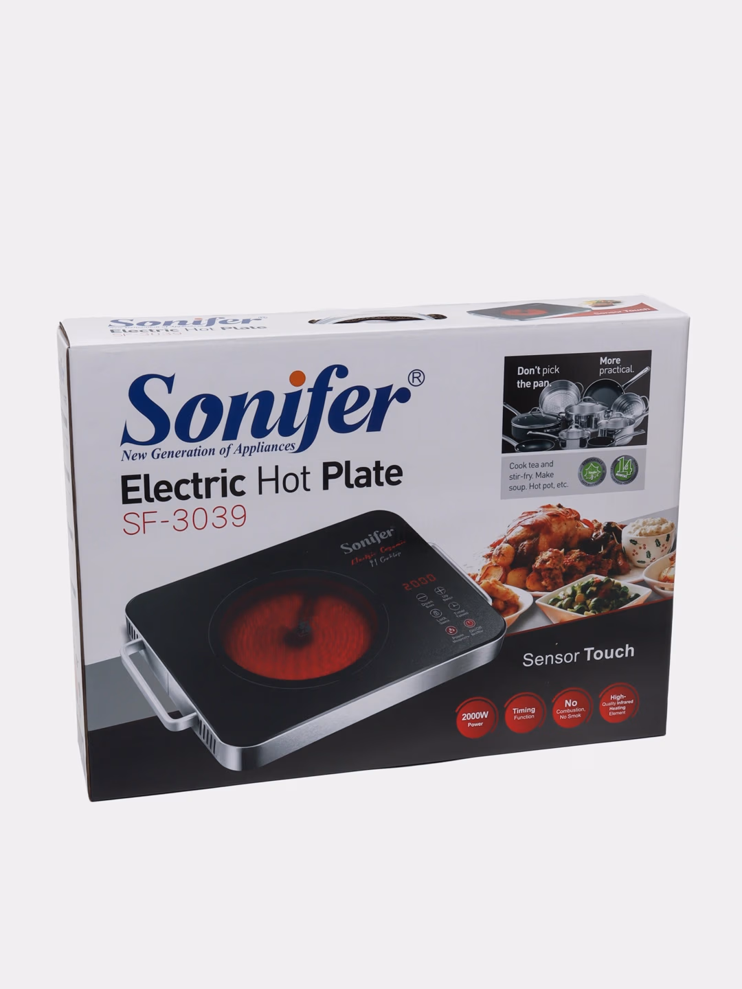 Elektr plita Sonifer SF-3039, sensorli boshqaruv, qora - 5