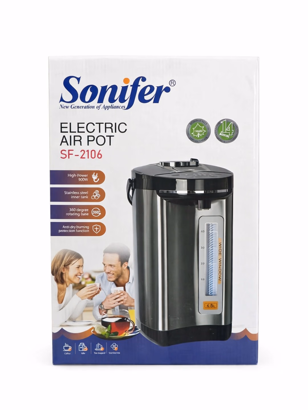 Termopot Sonifer SF-2106, 6.8 L, 900 Vt, metall - 5