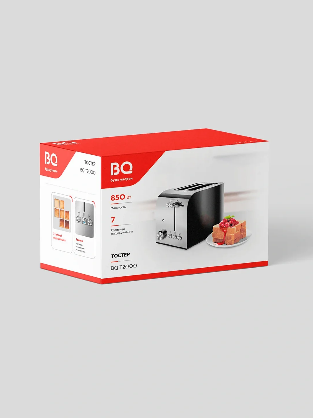 Toster BQ BQ-T2000, 850 Vt, qora-kumushrang