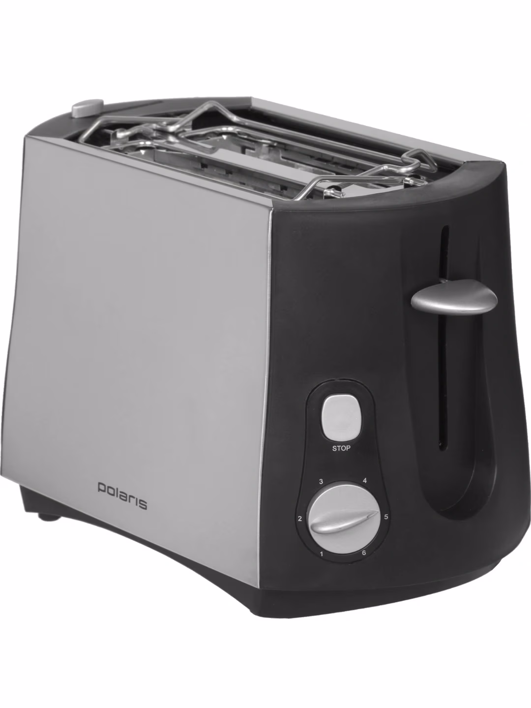 Toster Polaris PET 0812A, 800 Vt, qora-kumushrang - 2